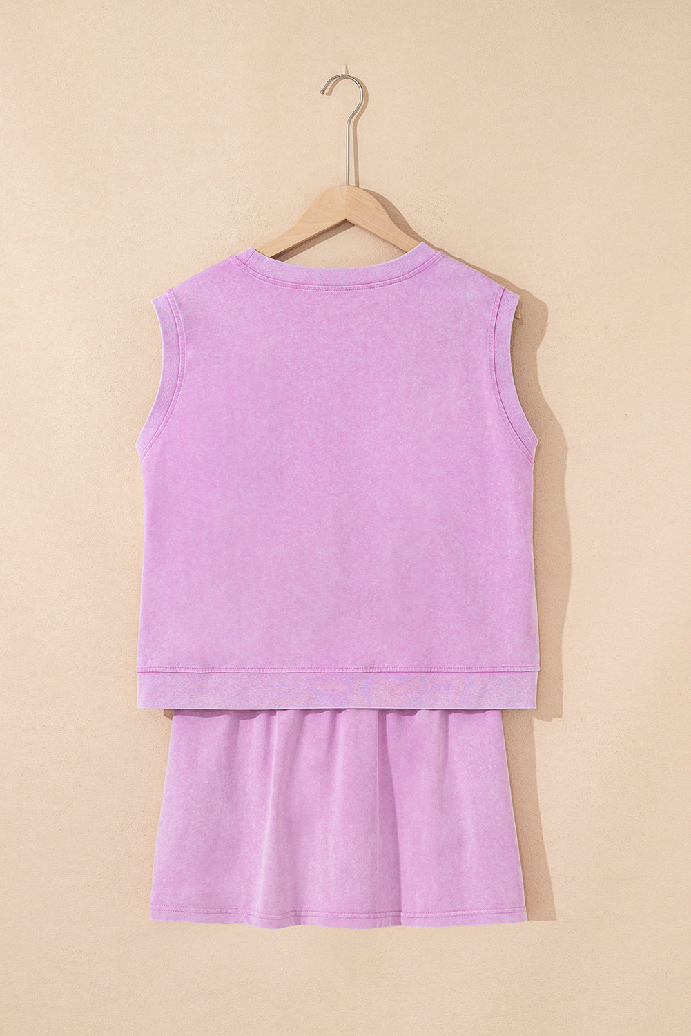 Phalaenopsis 2 Pieces Mineral Wash Cotton Tank Top Lined Split Skirt Set-Two Piece Sets/Two Piece Dresses-[Adult]-[Female]-2022 Online Blue Zone Planet