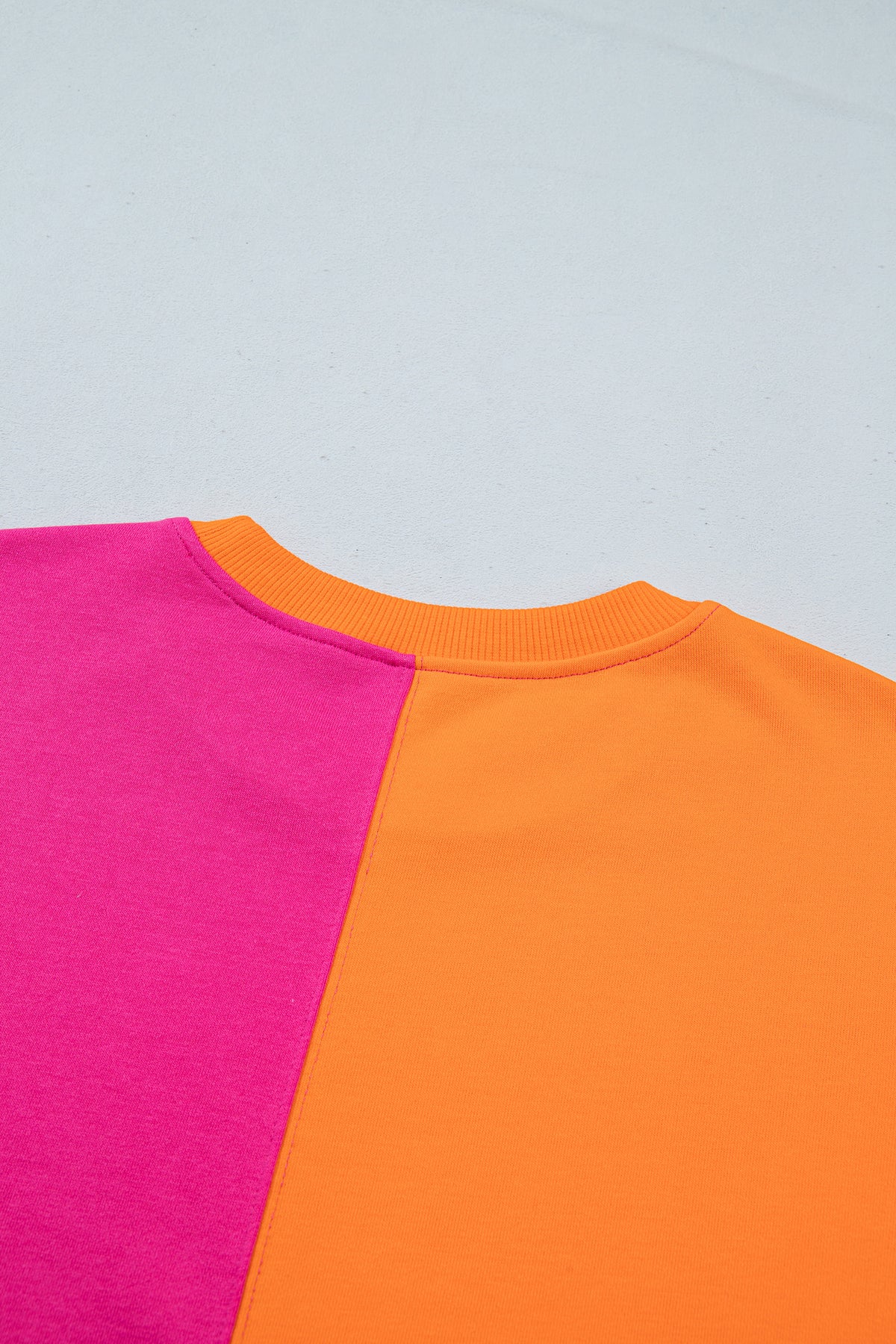 Rose Red Colorblock Gingham Sleeve Crewneck Sweatshirt-Tops/Sweatshirts & Hoodies-[Adult]-[Female]-2022 Online Blue Zone Planet