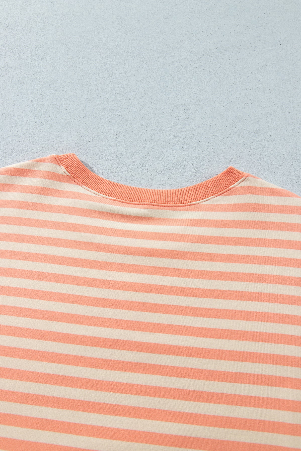 Grapefruit Orange Drop Shoulder Long Sleeve Pullover Elastic Waist Casual Short Set-Two Piece Sets/Short Sets-[Adult]-[Female]-2022 Online Blue Zone Planet