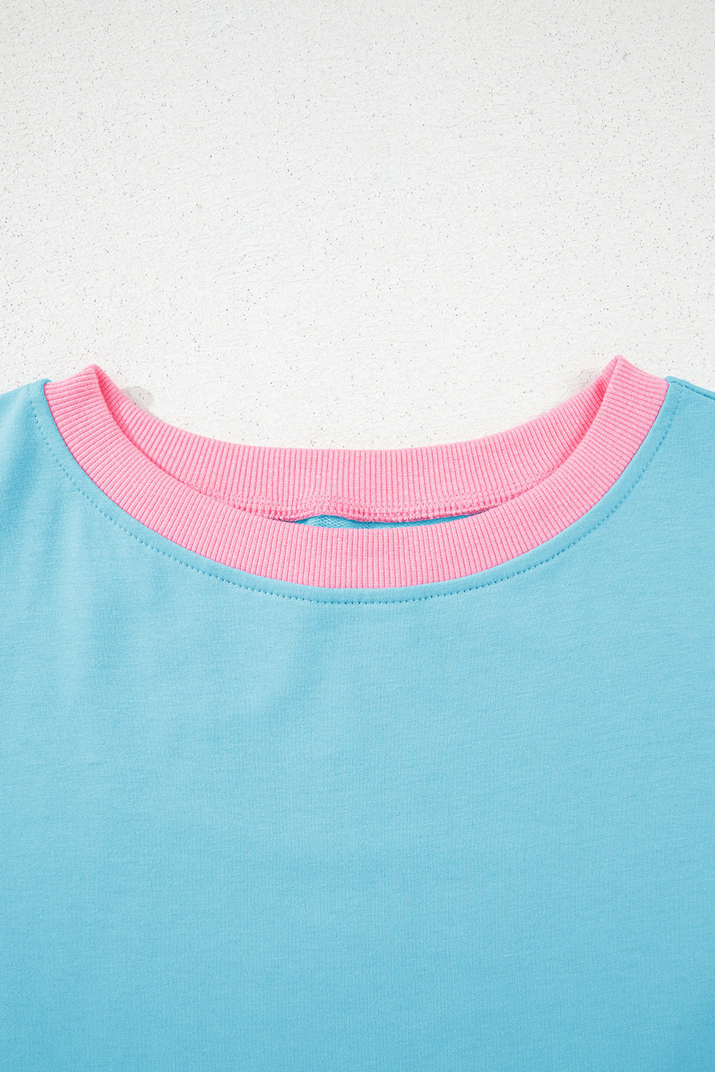 Turquoise Colorblock Edge Drop Shoulder T Shirt and Skirt 2Pcs Set-Two Piece Sets/Two Piece Dresses-[Adult]-[Female]-2022 Online Blue Zone Planet