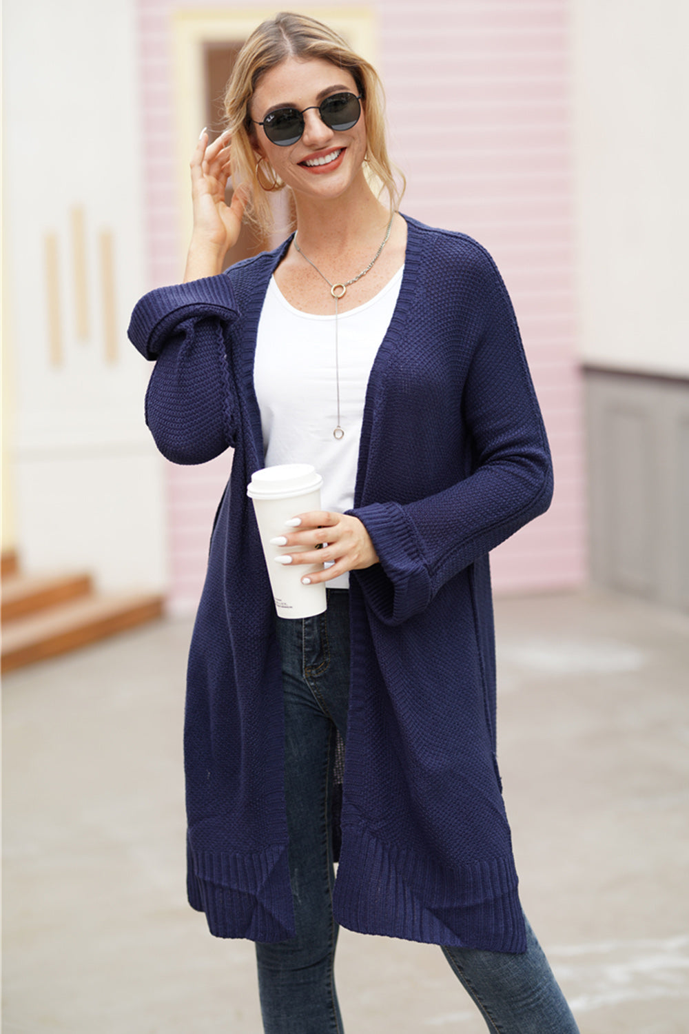 Blue Zone Planet | Open Front Long Sleeve Cardigan-TOPS / DRESSES-[Adult]-[Female]-2022 Online Blue Zone Planet