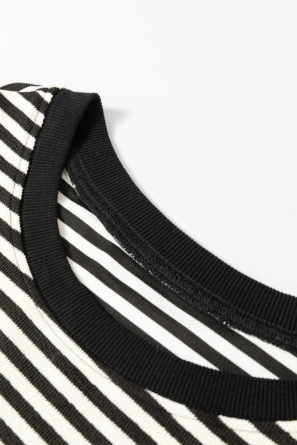 Blue Zone Planet | Green Stripe Drop Shoulder Long Sleeve Top-Long Sleeve Tops-[Adult]-[Female]-2022 Online Blue Zone Planet