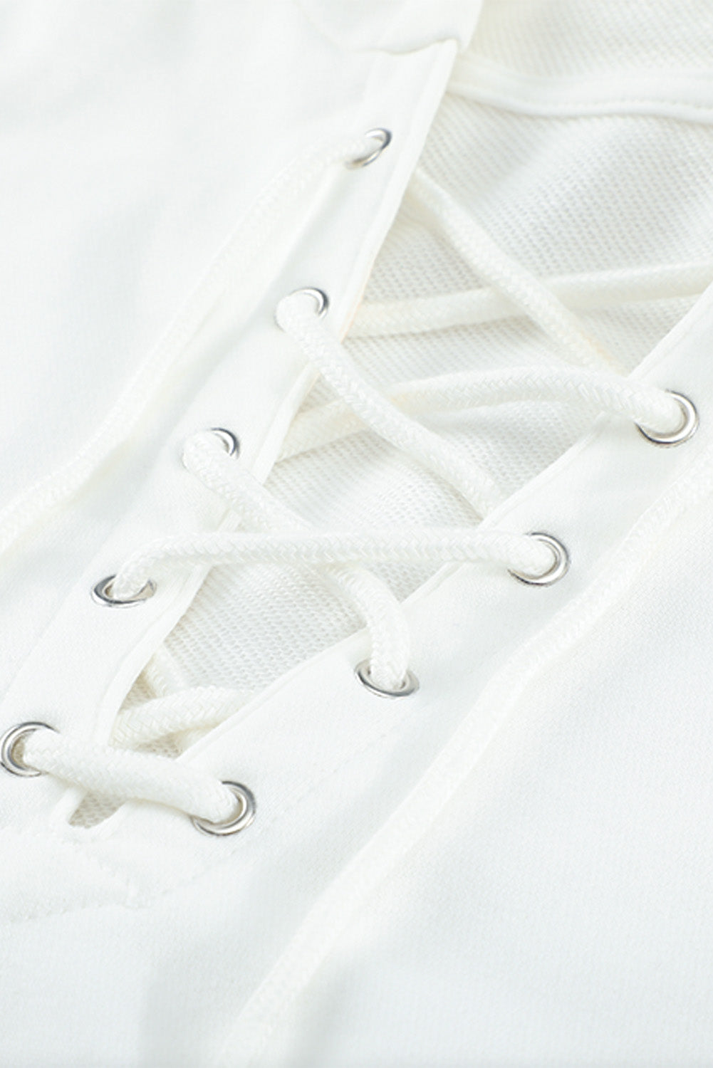 Lace Up Long Sleeve Hoodie-TOPS / DRESSES-[Adult]-[Female]-2022 Online Blue Zone Planet