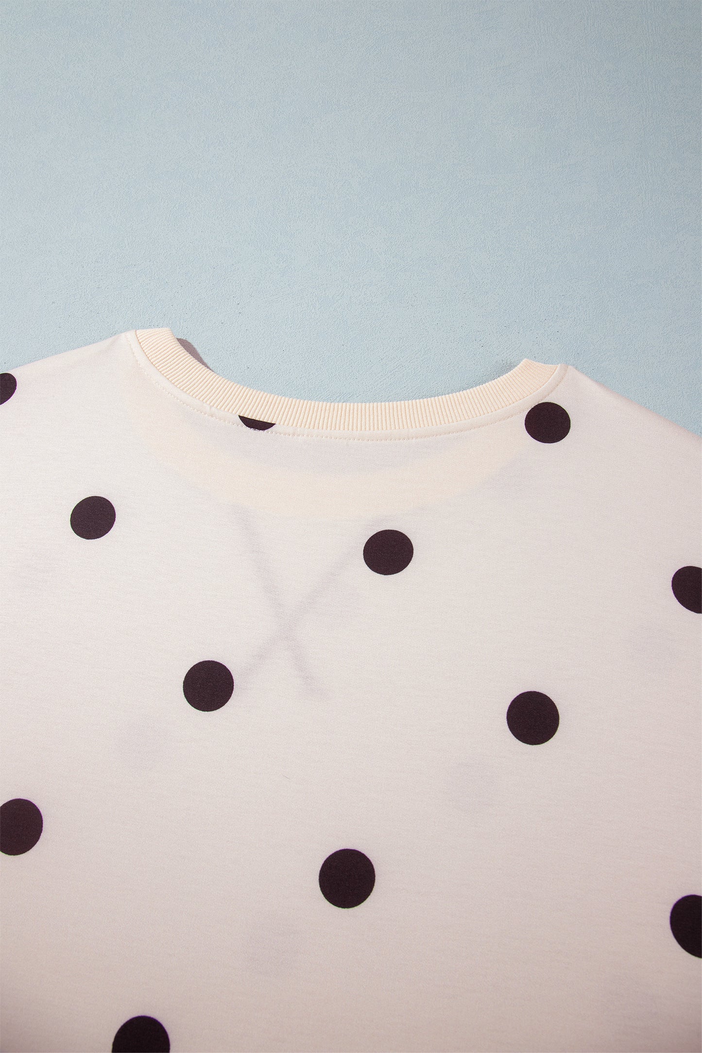 Yellow Round Neck Long Sleeve Polka Dot Plus Size Top-Plus Size/Plus Size Sweatshirts & Hoodies-[Adult]-[Female]-2022 Online Blue Zone Planet