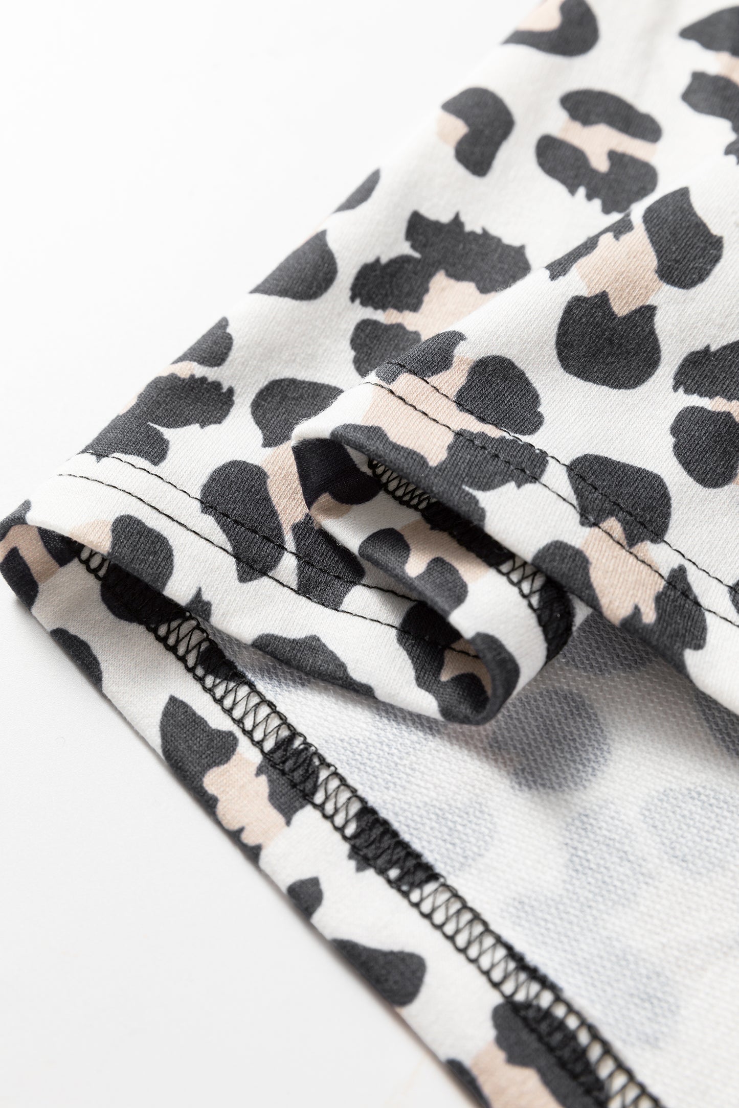 Black Color Block Leopard Patchwork Long Sleeve Casual Top-Tops/Long Sleeve Tops-[Adult]-[Female]-2022 Online Blue Zone Planet