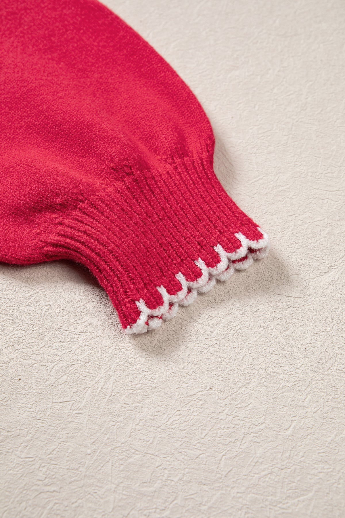 Racing Red Stitched Detail Christmas Tree Holiday Casual Sweater-TOPS / DRESSES-[Adult]-[Female]-2022 Online Blue Zone Planet