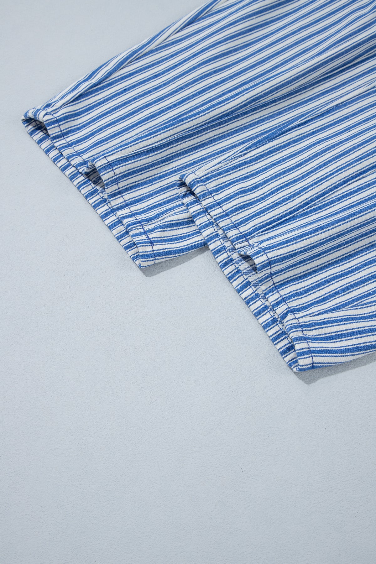 Blue Stripe Drawstring Casual Loose Pants-Bottoms/Pants & Culotte-[Adult]-[Female]-2022 Online Blue Zone Planet