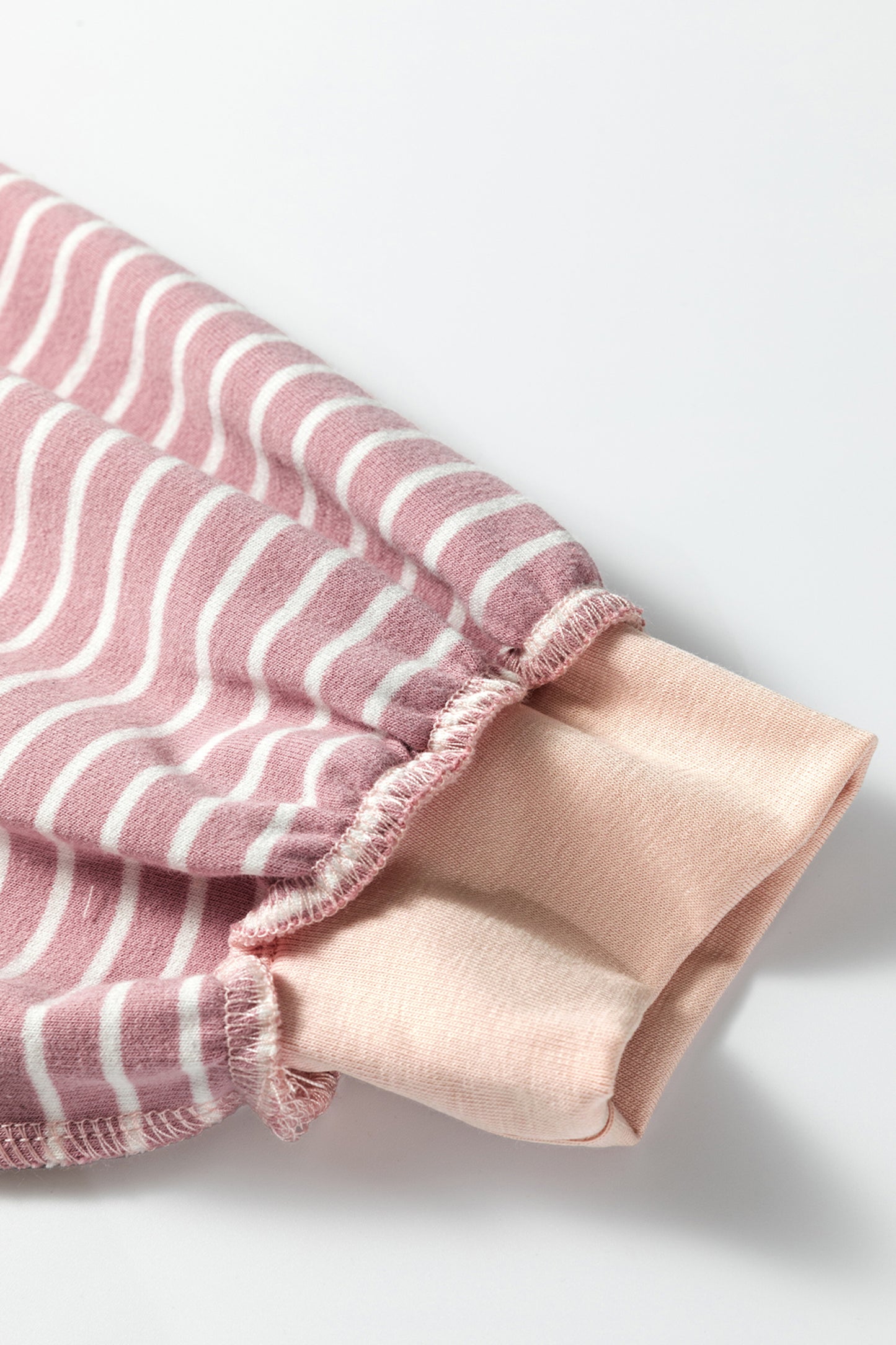 Pink Stripe Exposed Stitching Patchwork Casual Long Sleeve Top-Tops/Long Sleeve Tops-[Adult]-[Female]-2022 Online Blue Zone Planet