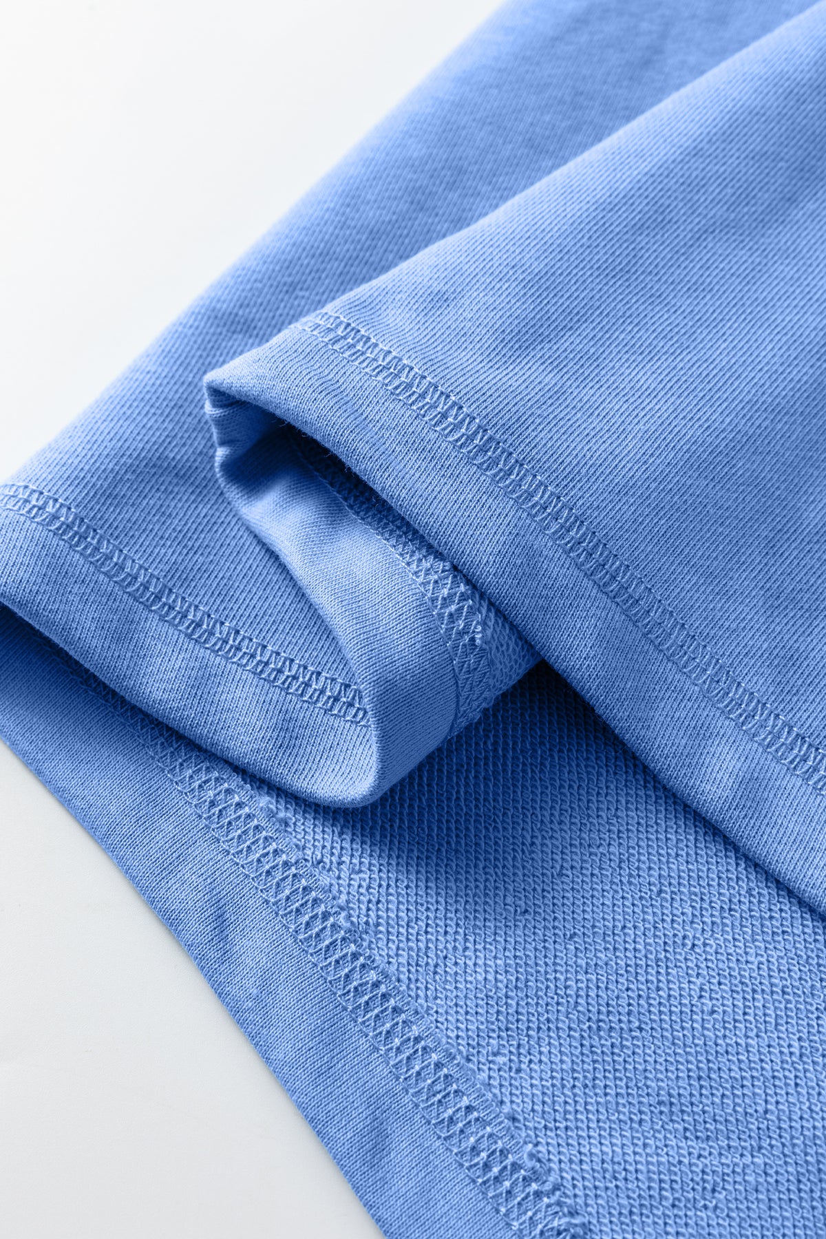 Beau Blue Solid Color Raw Seam Patchwork Baggy Sweatshirt-Tops/Sweatshirts & Hoodies-[Adult]-[Female]-2022 Online Blue Zone Planet