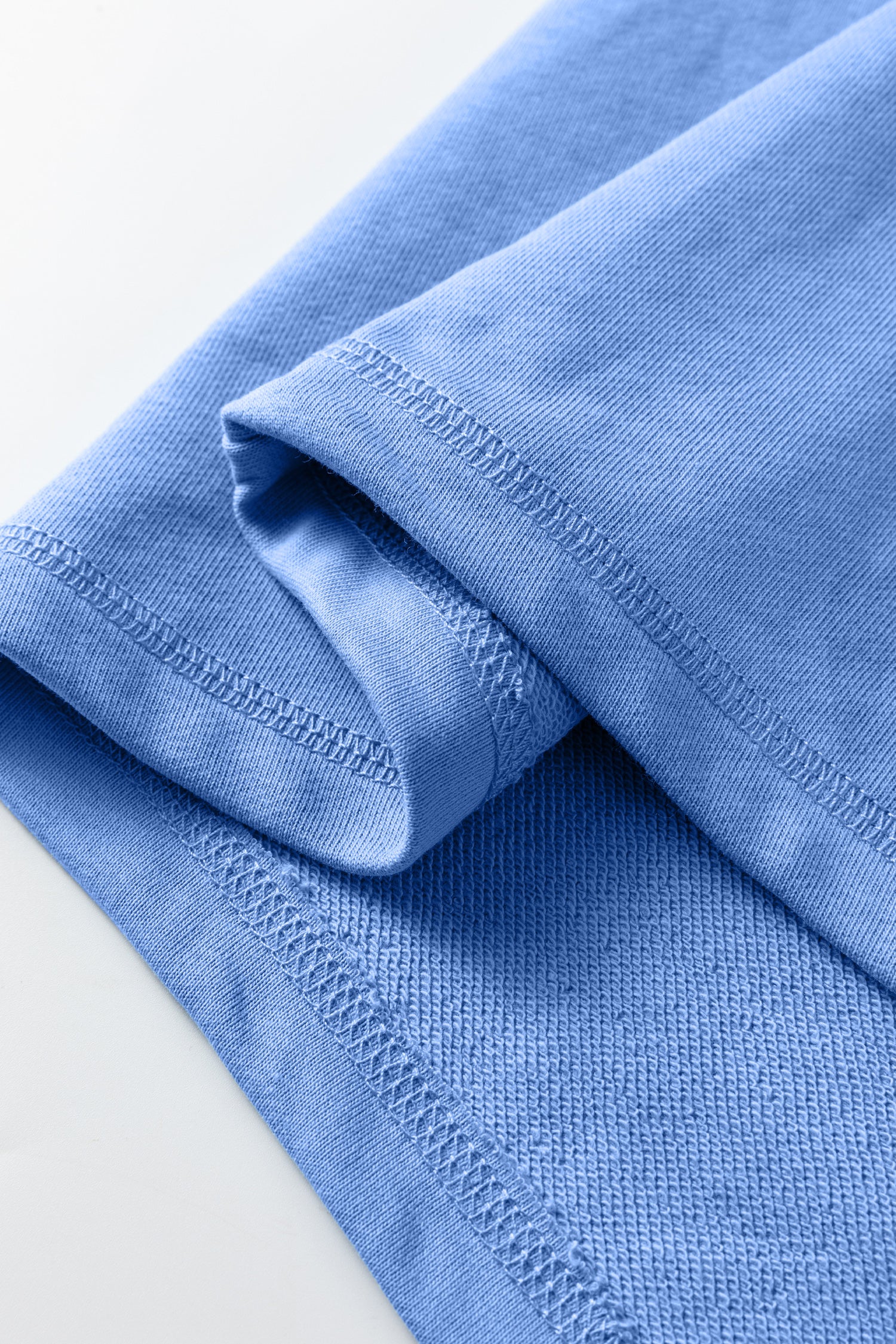 Beau Blue Solid Color Raw Seam Patchwork Baggy Sweatshirt-Tops/Sweatshirts & Hoodies-[Adult]-[Female]-2022 Online Blue Zone Planet