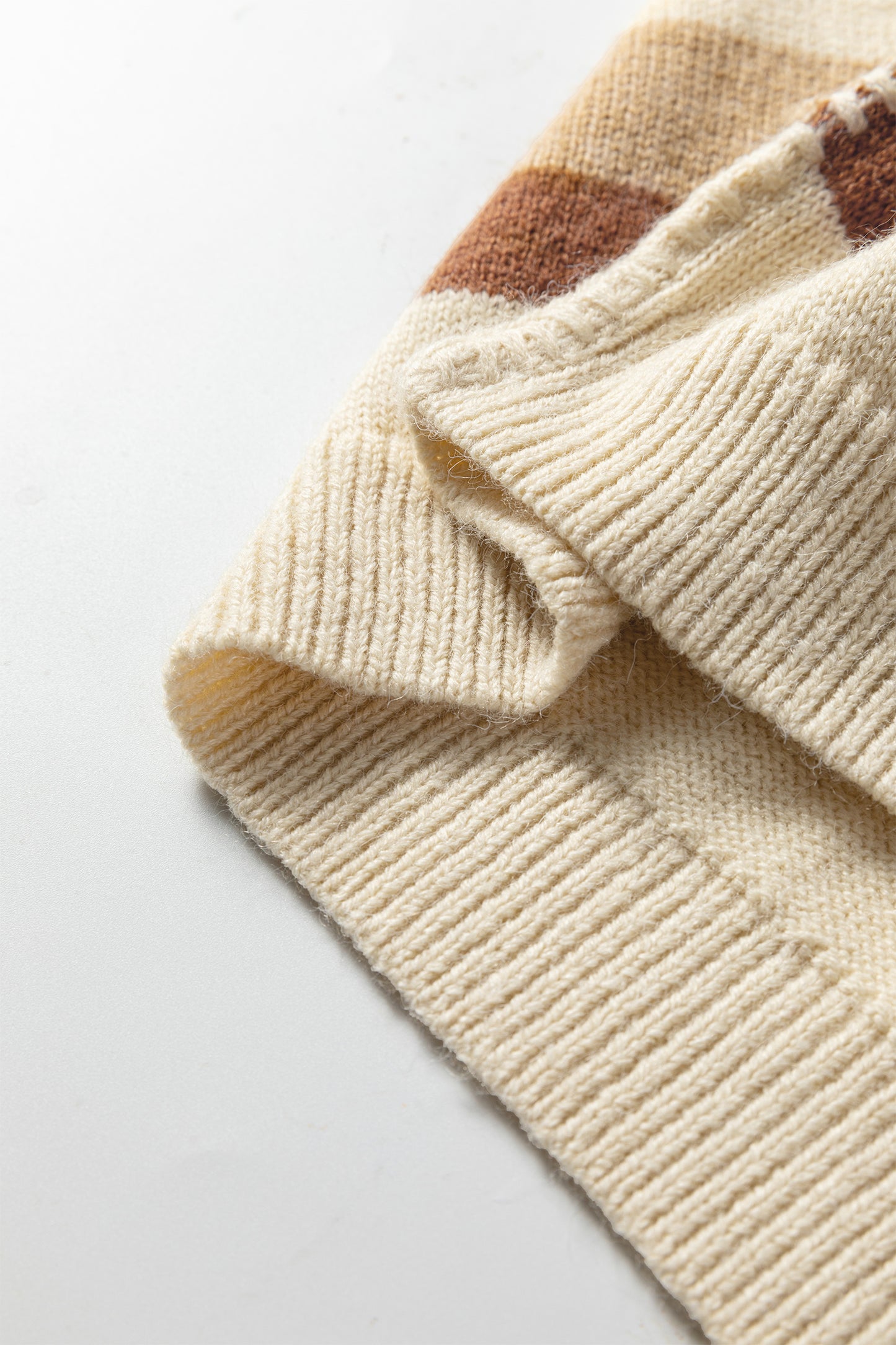 Khaki Stripe Exposed Seam Drop Shoulder Knit Baggy Sweater-TOPS / DRESSES-[Adult]-[Female]-2022 Online Blue Zone Planet