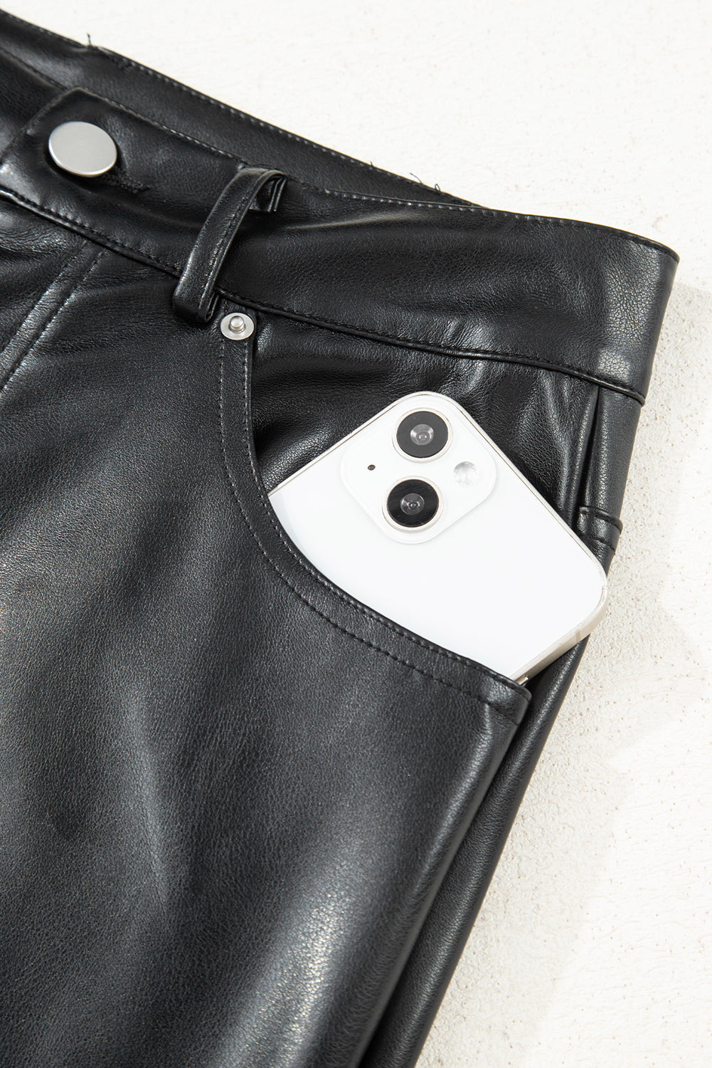 Black Faux Leather Side Slit Maxi Skirt-TOPS / DRESSES-[Adult]-[Female]-2022 Online Blue Zone Planet