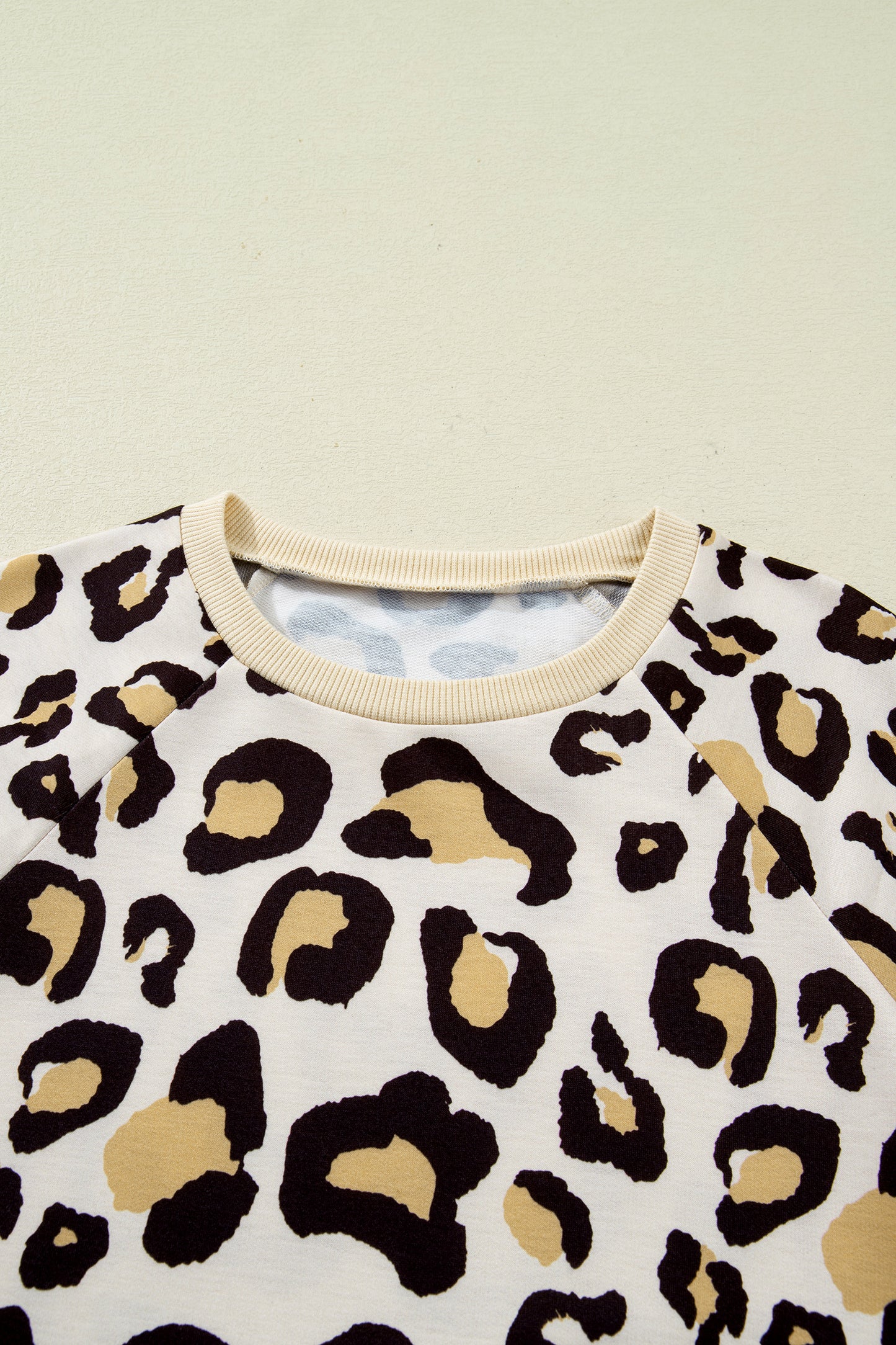 Khaki Leopard Long Sleeve Shift T Shirt Dress With Pockets-TOPS / DRESSES-[Adult]-[Female]-2022 Online Blue Zone Planet