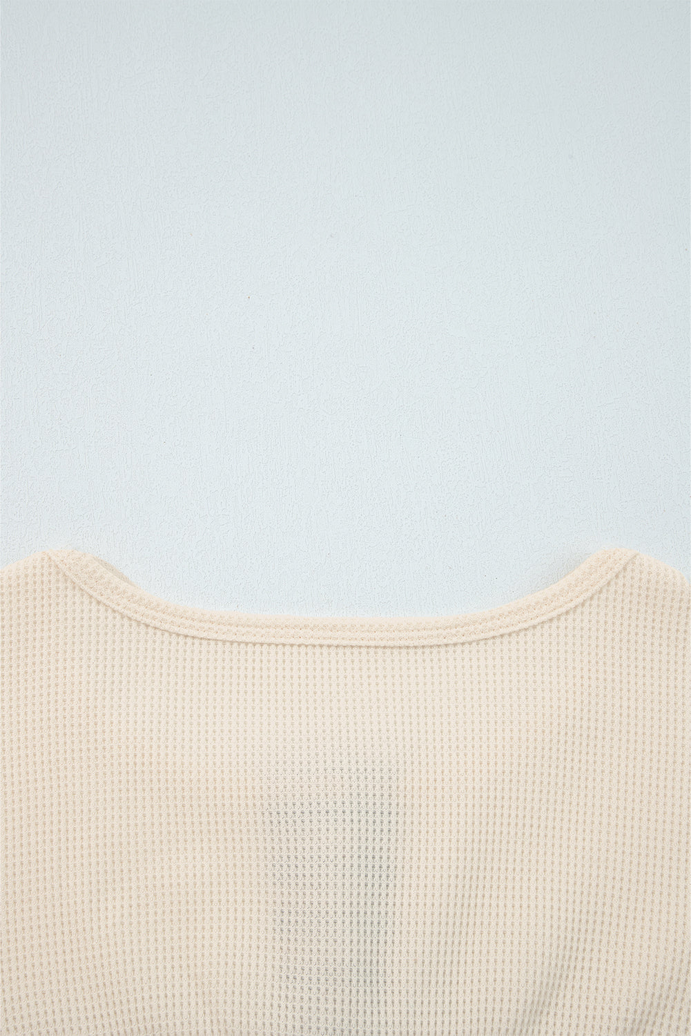 Beige Waffle Stripe Plaid Patchwork Henley Knit Top-Tops/Long Sleeve Tops-[Adult]-[Female]-2022 Online Blue Zone Planet