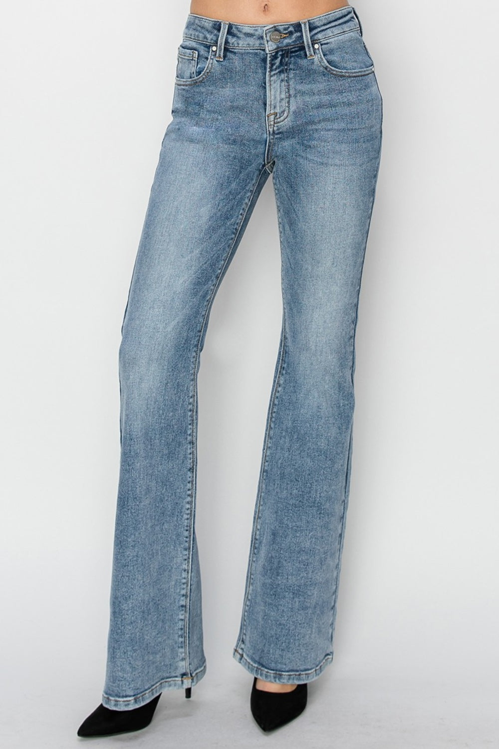 RISEN Full Size Mid Rise Bootcut Jeans-TOPS / DRESSES-[Adult]-[Female]-2022 Online Blue Zone Planet