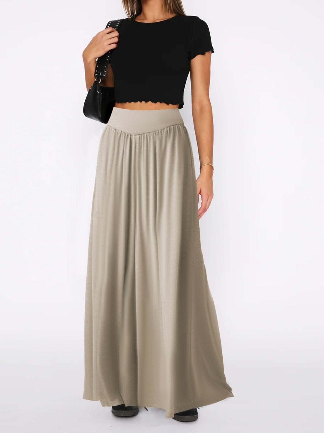 High Waist Wide Leg Pants-BOTTOMS SIZES SMALL MEDIUM LARGE-[Adult]-[Female]-2022 Online Blue Zone Planet