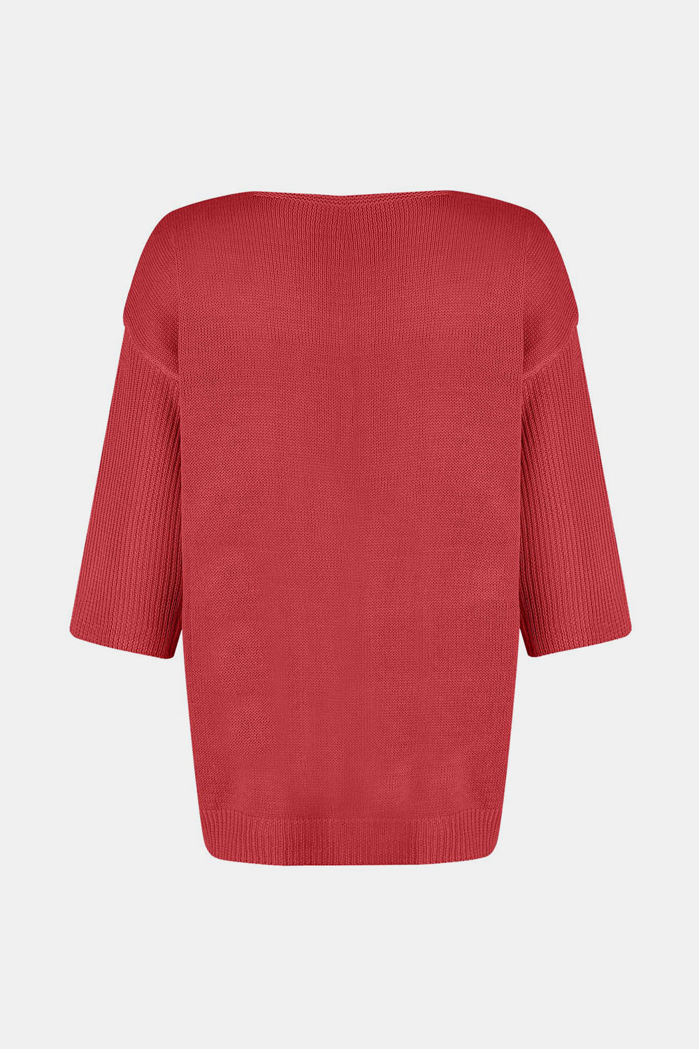 V-Neck Three-Quarter Sleeve Knit Top-TOPS / DRESSES-[Adult]-[Female]-2022 Online Blue Zone Planet