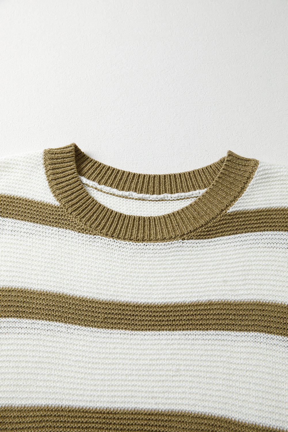 Khaki Stripe Tie Open Side Sweater Knitted Top-TOPS / DRESSES-[Adult]-[Female]-2022 Online Blue Zone Planet
