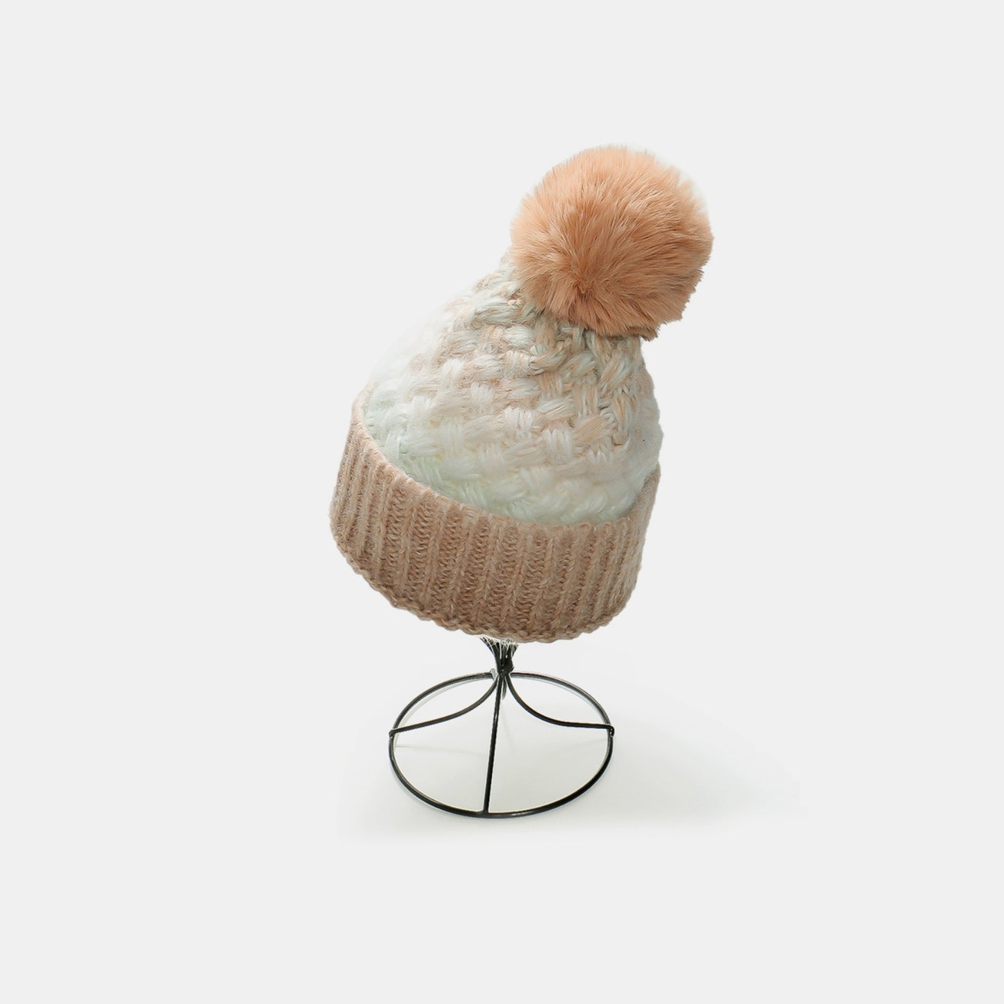 Gradient Knit Hat with Pompom-TOPS / DRESSES-[Adult]-[Female]-Camel-One Size-2022 Online Blue Zone Planet