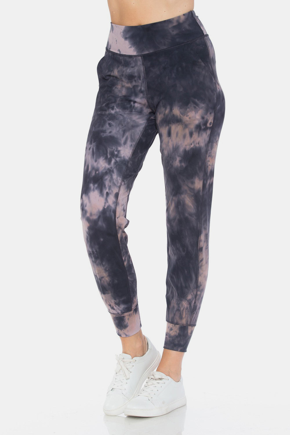 Leggings Depot Tie-Dye High Waist Cropped Leggings-[Adult]-[Female]-2022 Online Blue Zone Planet