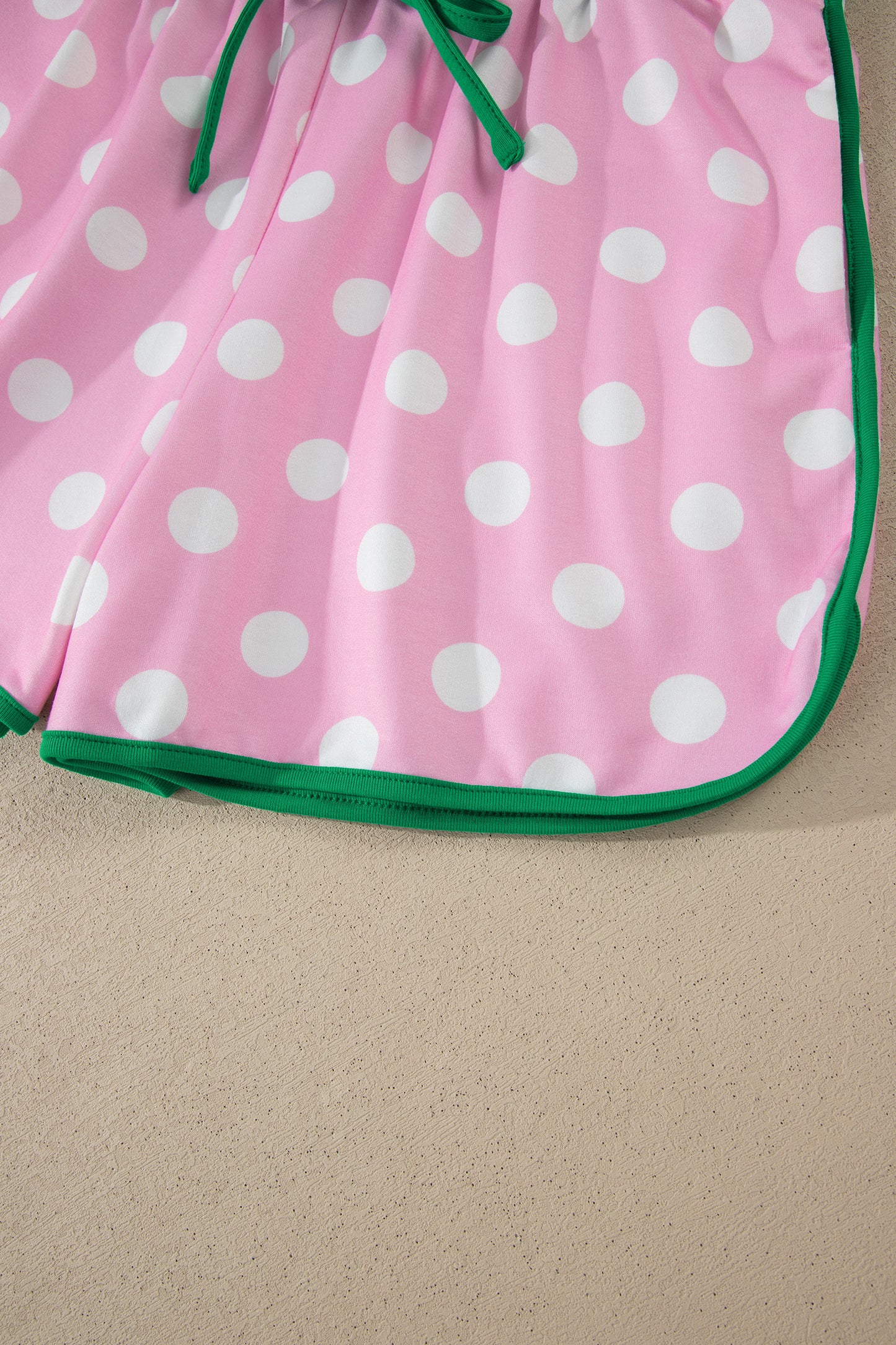 Pink Polka Dot Contrast Edge Casual Short Set-Two Piece Sets/Short Sets-[Adult]-[Female]-2022 Online Blue Zone Planet