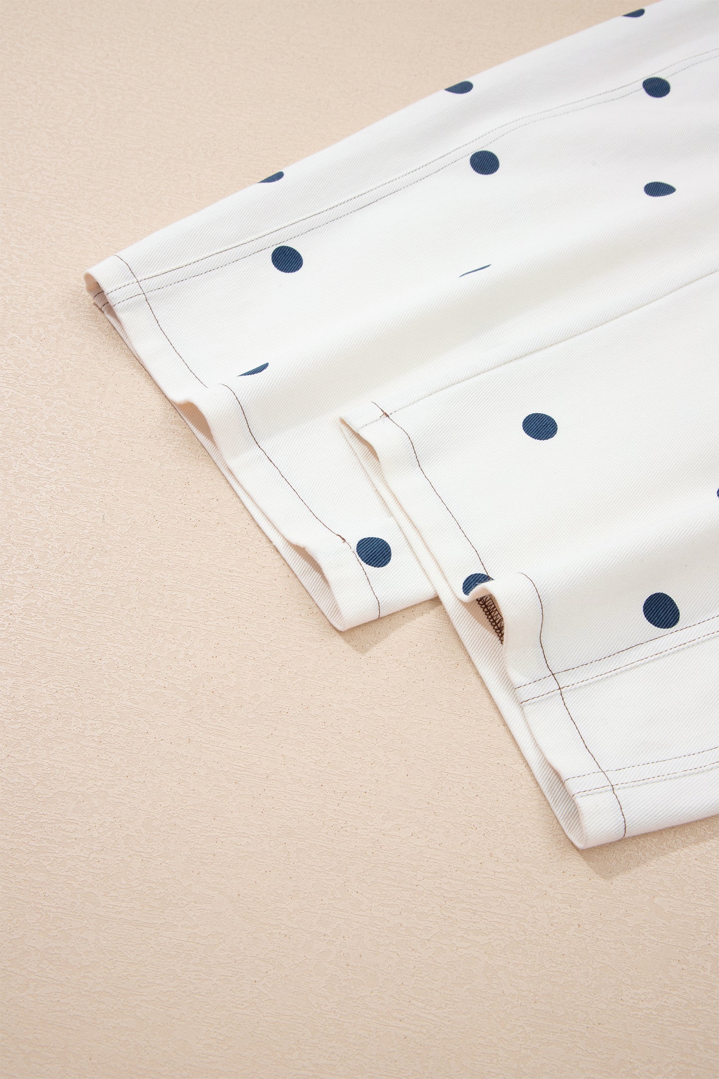 Jet Stream Polka Dot Print Bib Pocket Denim Barrel Overalls Jumpsuit-Bottoms/Jumpsuits & Rompers-[Adult]-[Female]-2022 Online Blue Zone Planet
