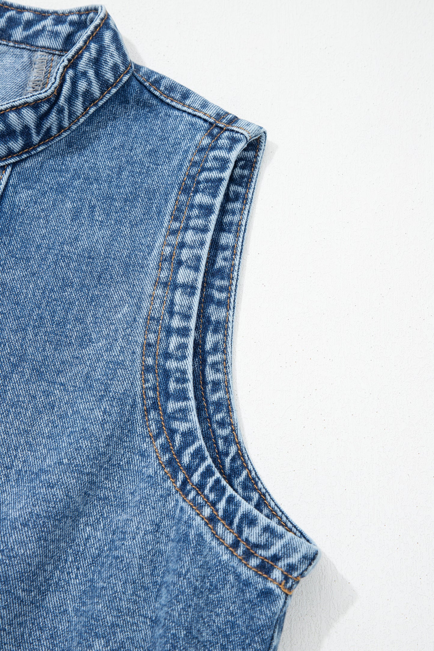 Myosotis Western Belt Button Down Sleeveless Denim Short Dress-TOPS / DRESSES-[Adult]-[Female]-2022 Online Blue Zone Planet