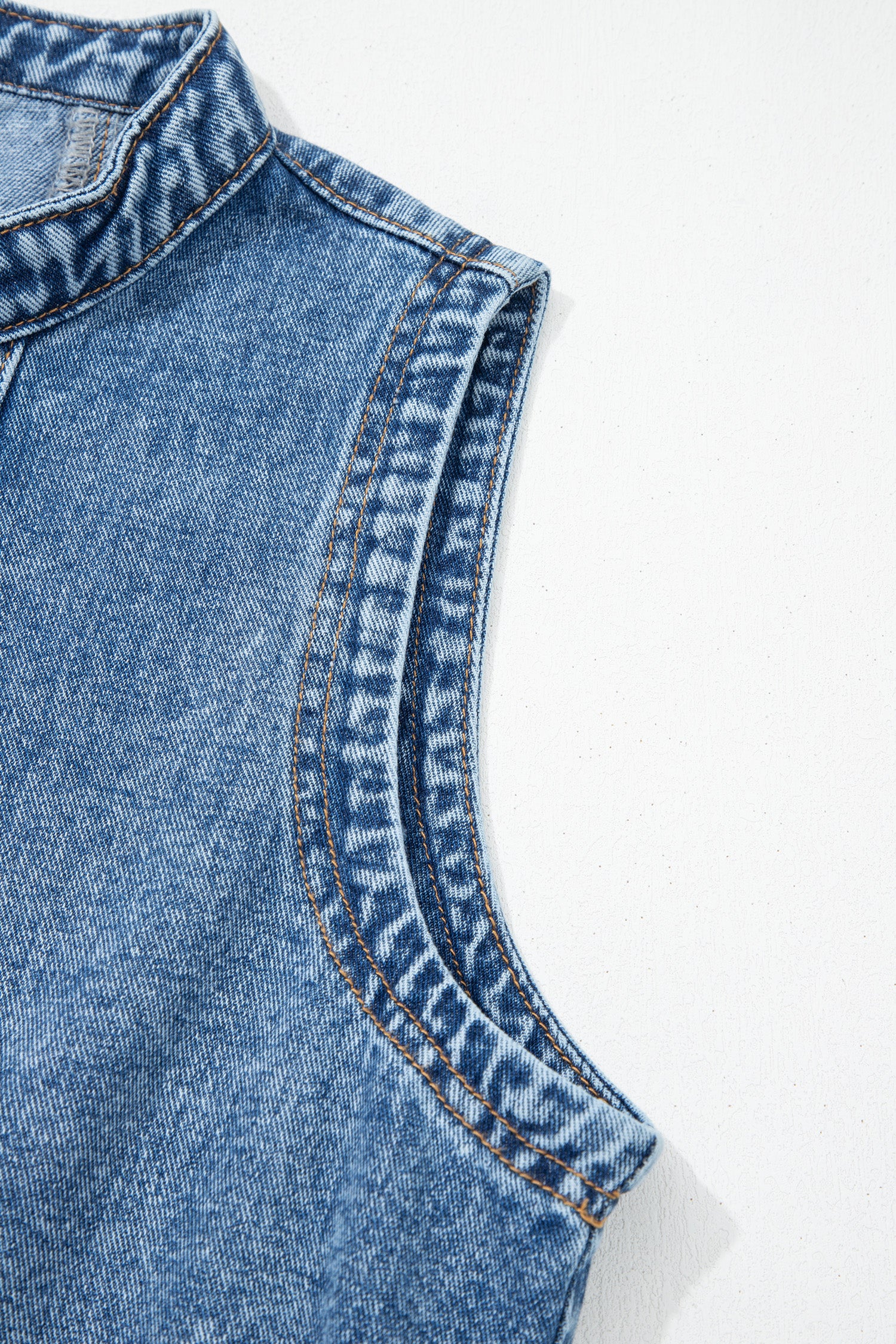 Myosotis Western Belt Button Down Sleeveless Denim Short Dress-TOPS / DRESSES-[Adult]-[Female]-2022 Online Blue Zone Planet
