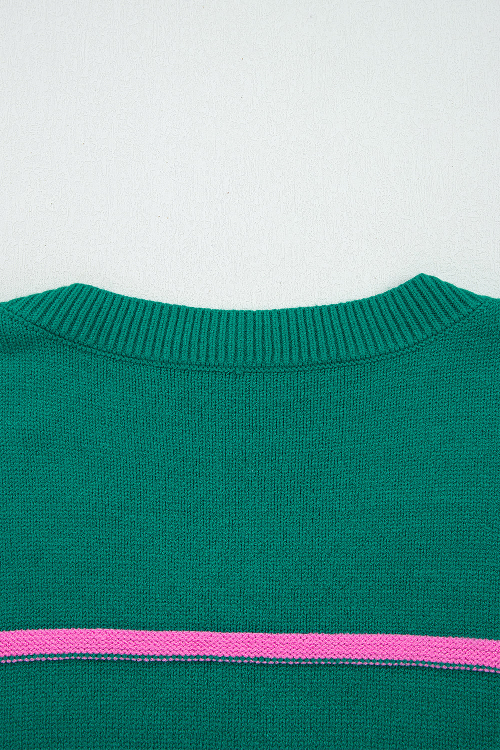 Green Stripe Half Buttons Drop Shoulder Plus Size Sweater-TOPS / DRESSES-[Adult]-[Female]-2022 Online Blue Zone Planet