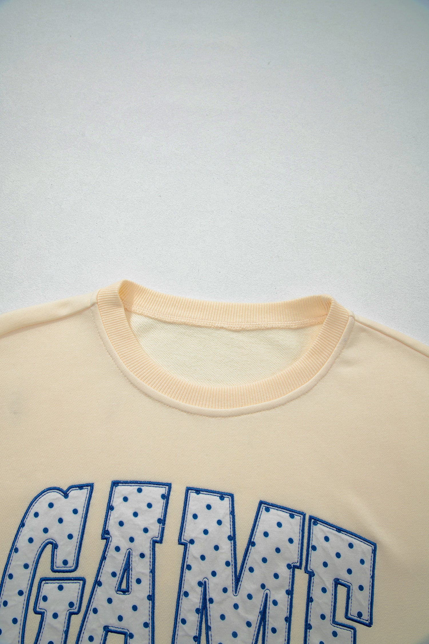 Beige Game Day Crewneck Long Sleeve Pullover Athleisure Short Sets-Two Piece Sets/Short Sets-[Adult]-[Female]-2022 Online Blue Zone Planet
