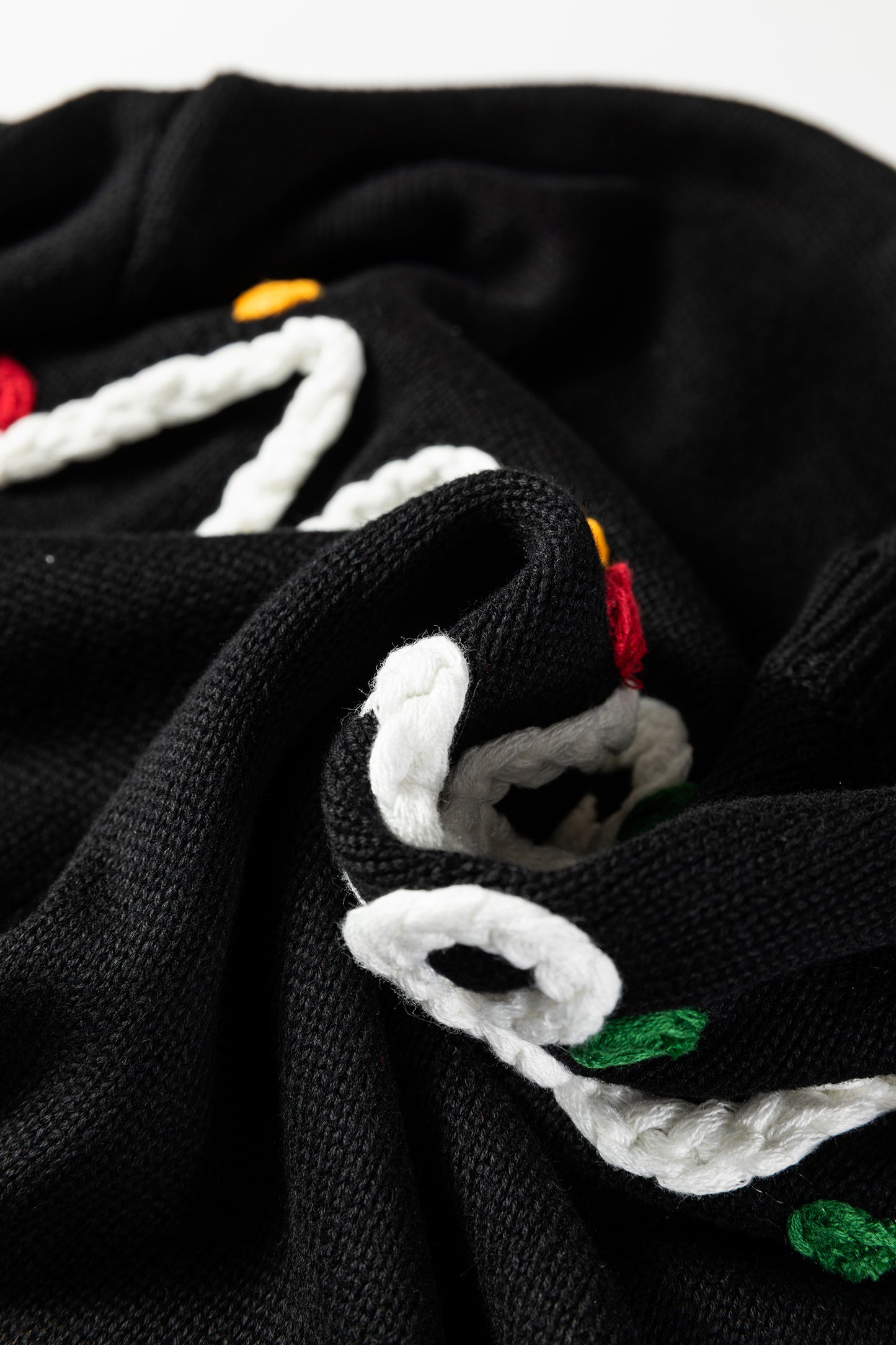 Black Merry Colorful Dot Detail Christmas Drop Shoulder Sweater-Sweaters & Cardigans/Sweaters-[Adult]-[Female]-2022 Online Blue Zone Planet