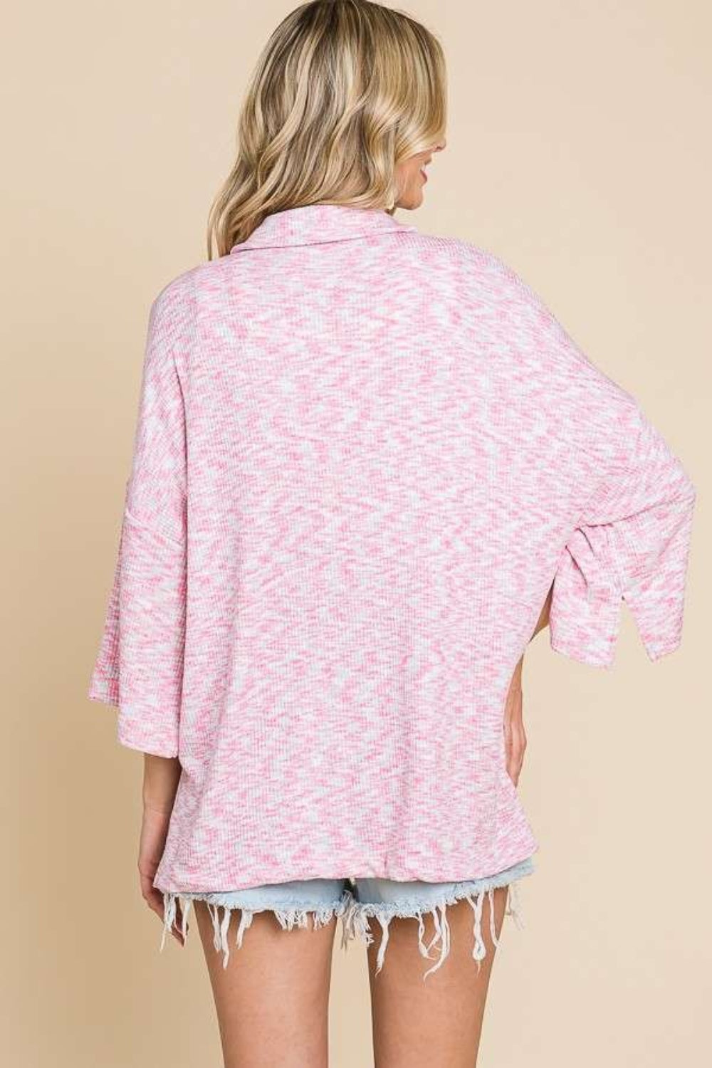 Blue Zone Planet | Culture Code Button Up Drop Shoulder Slit Shirt-TOPS / DRESSES-[Adult]-[Female]-2022 Online Blue Zone Planet