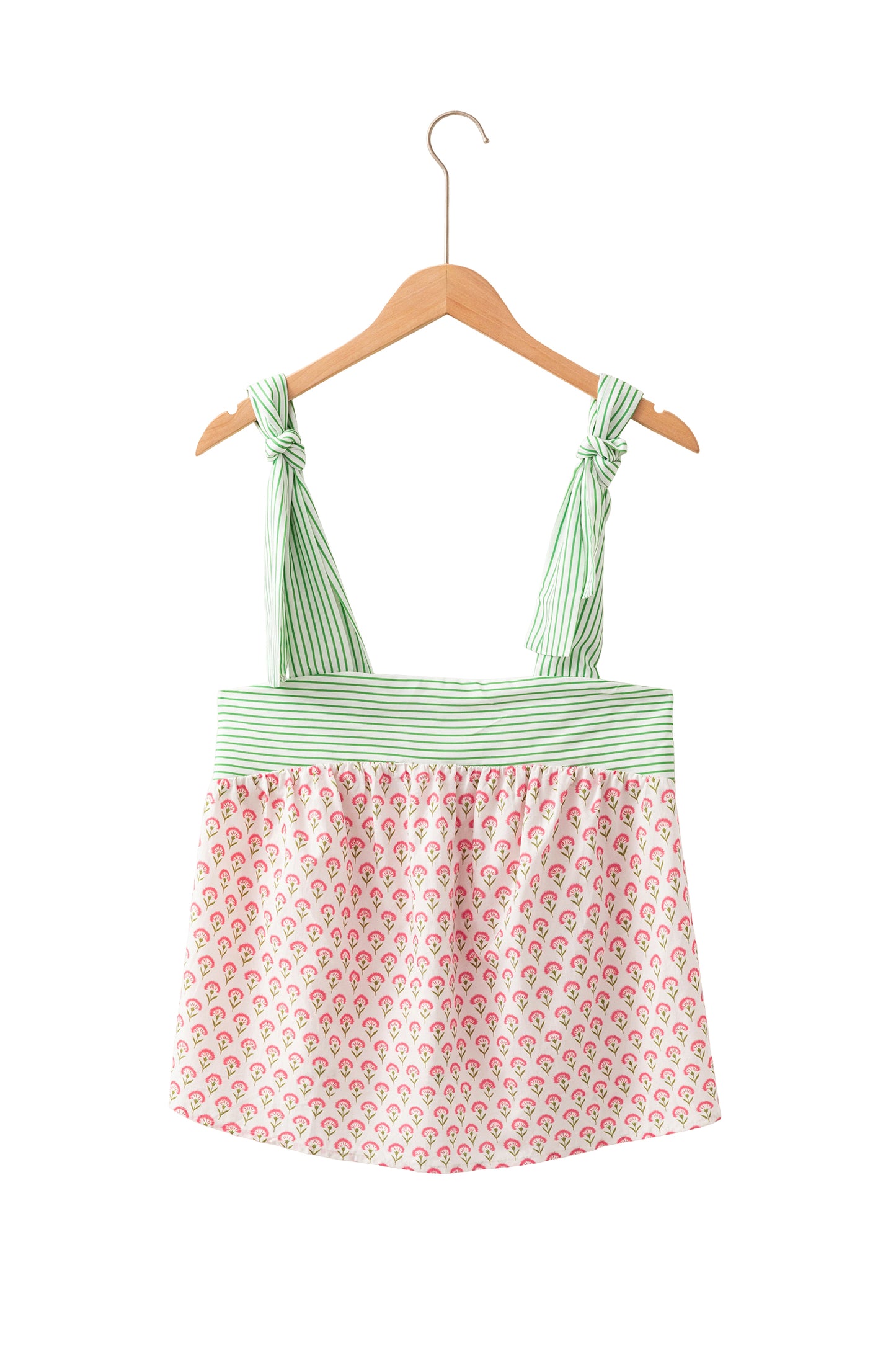 Pink Fashion Printed Knot Straps Babydoll Tank Top-Tops/Tank Tops-[Adult]-[Female]-2022 Online Blue Zone Planet
