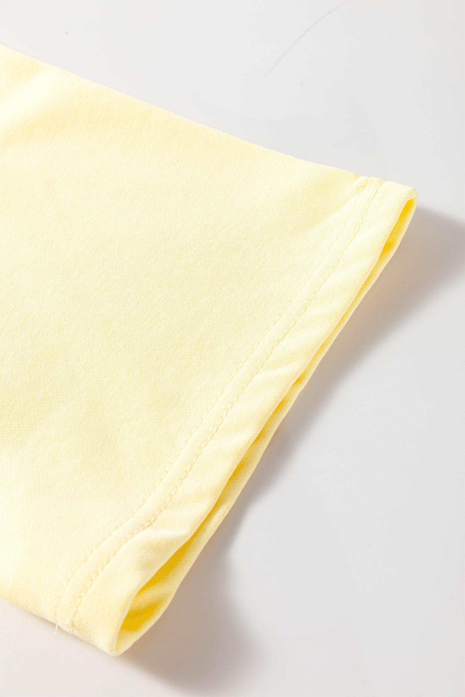 Yellow Cream Eyelet Embroidered Lace Splicing Sleeve Loose T Shirt Dress-TOPS / DRESSES-[Adult]-[Female]-2022 Online Blue Zone Planet