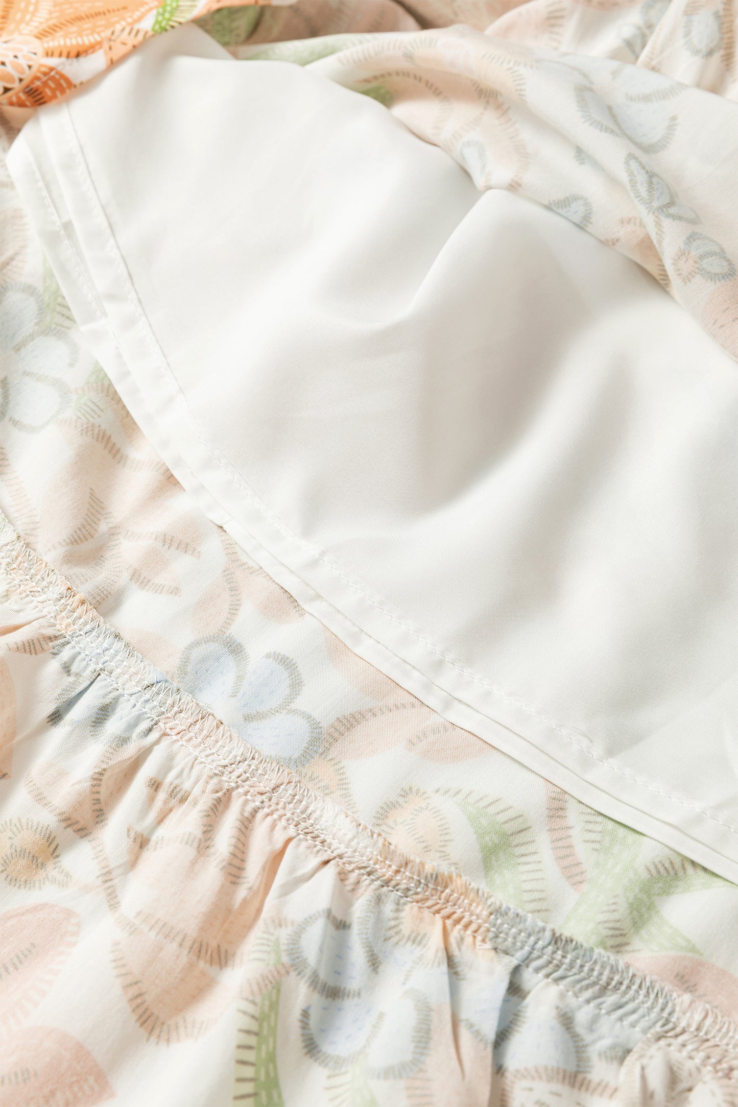 Khaki Floral Print 3/4 Sleeves Tiered Plus Size Long Dress-TOPS / DRESSES-[Adult]-[Female]-2022 Online Blue Zone Planet