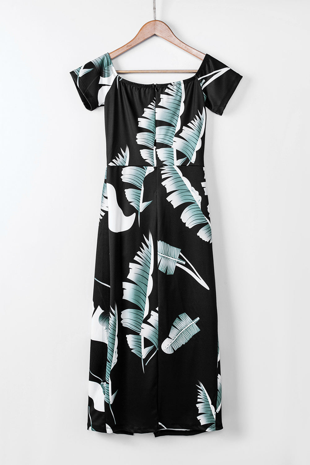 Slit Printed Off-Shoulder Midi Dress-TOPS / DRESSES-[Adult]-[Female]-2022 Online Blue Zone Planet