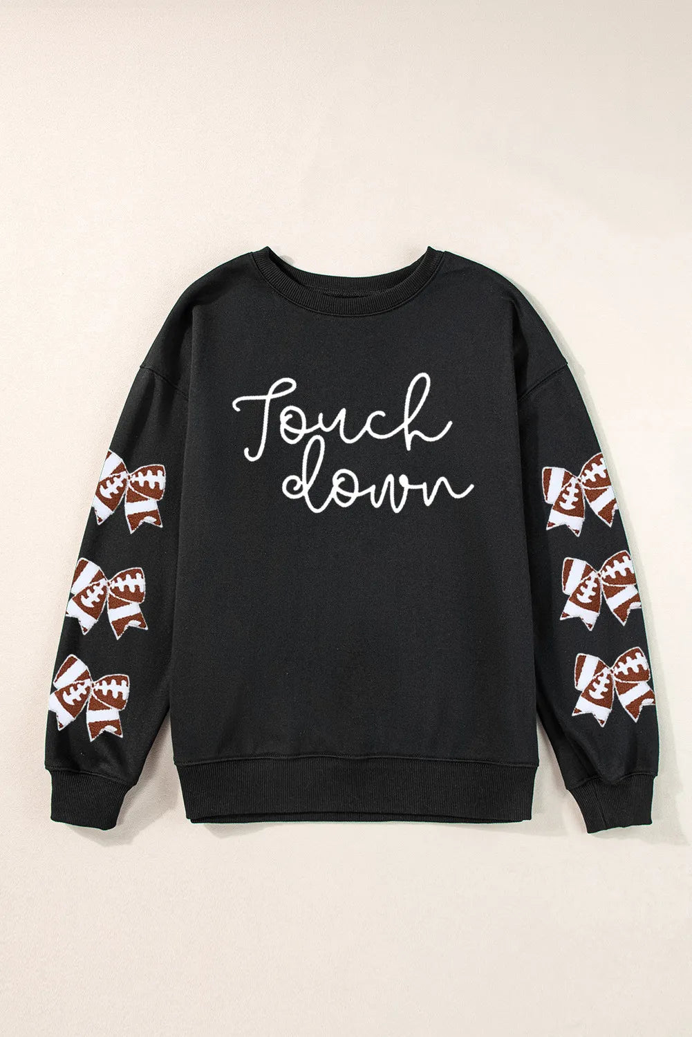 Letter Graphic Bow Long Sleeve Sweatshirt-TOPS / DRESSES-[Adult]-[Female]-2022 Online Blue Zone Planet