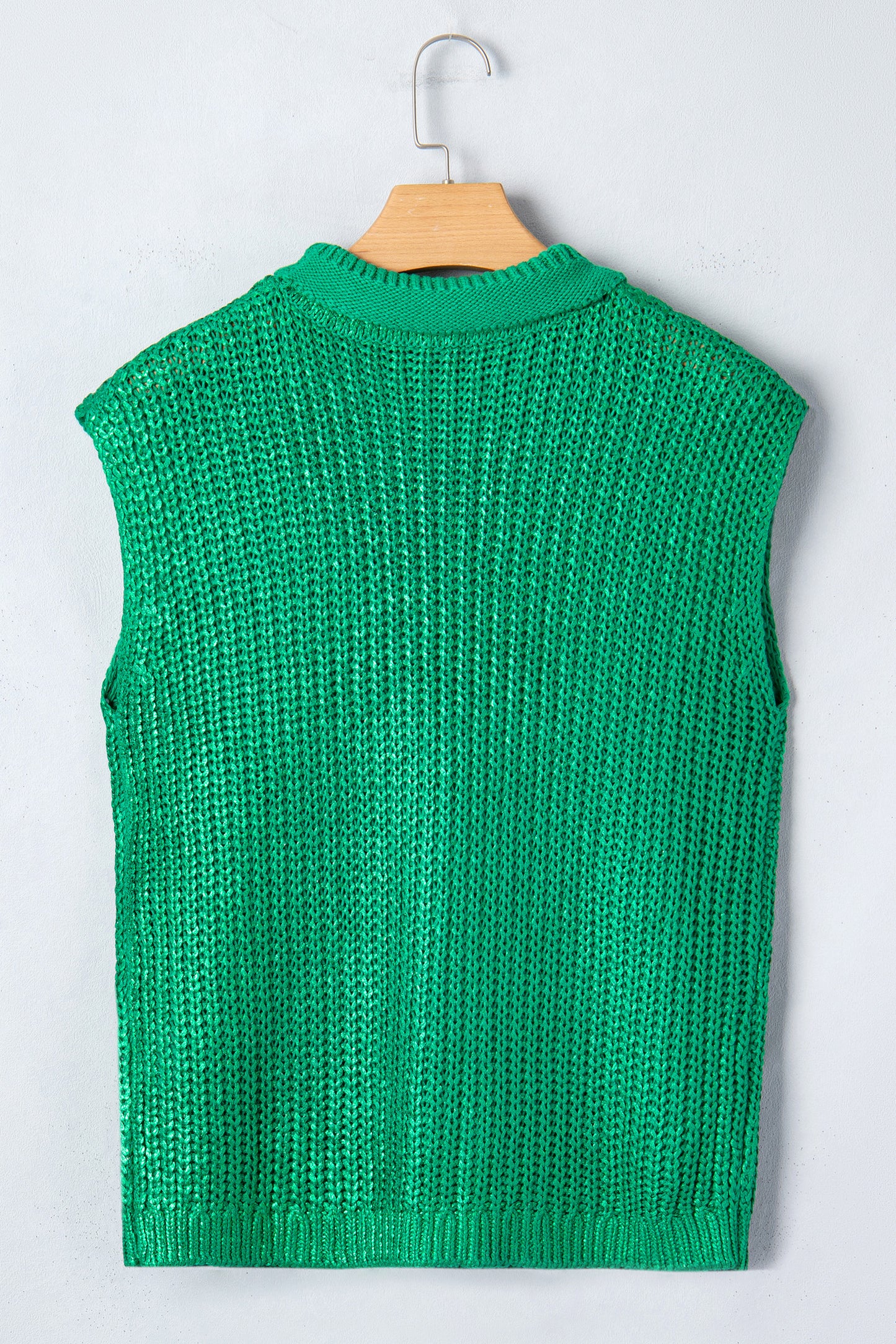 Bright Green Solid Color Knit High Neck Short Sleeve Sweater-TOPS / DRESSES-[Adult]-[Female]-2022 Online Blue Zone Planet