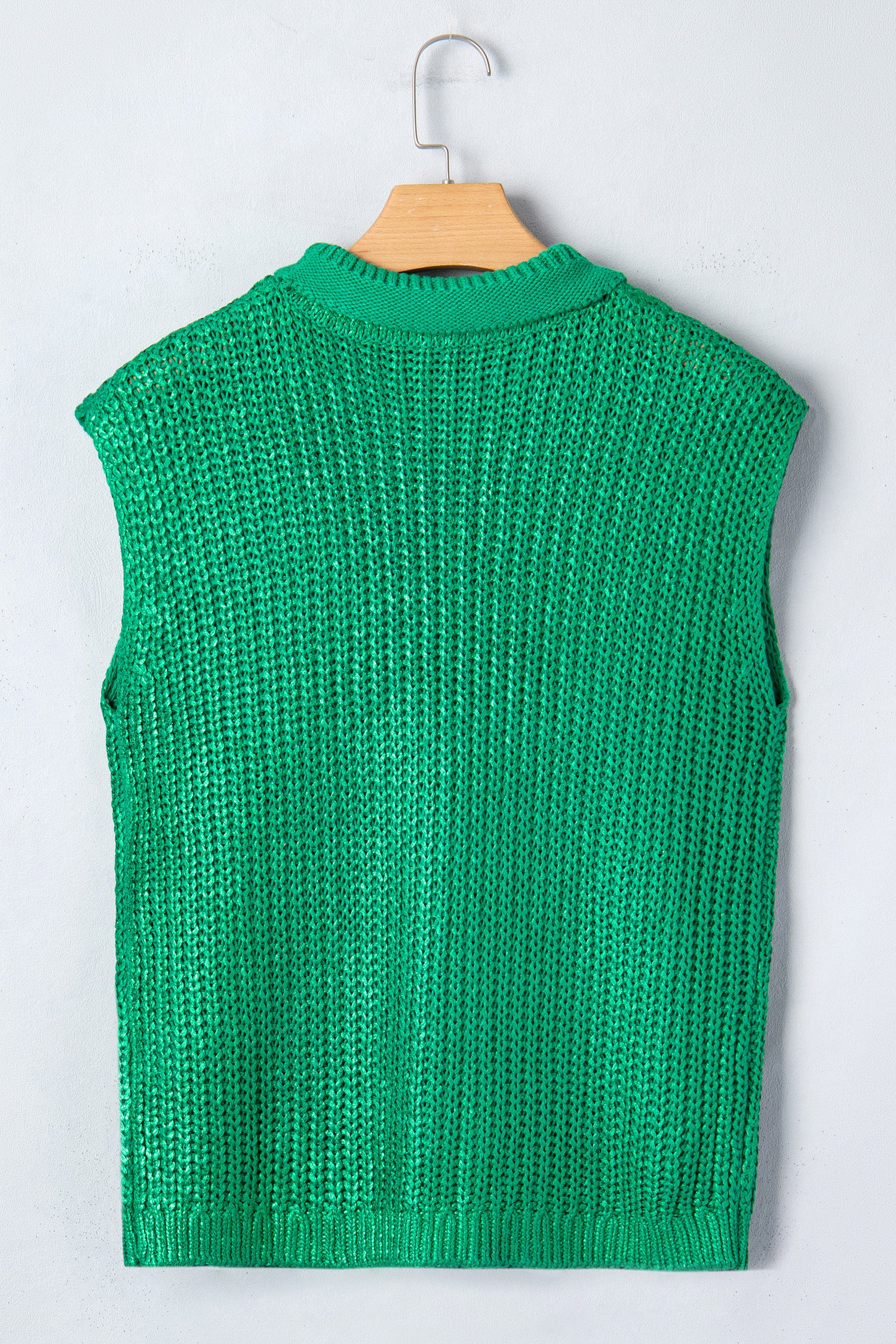 Bright Green Solid Color Knit High Neck Short Sleeve Sweater-TOPS / DRESSES-[Adult]-[Female]-2022 Online Blue Zone Planet