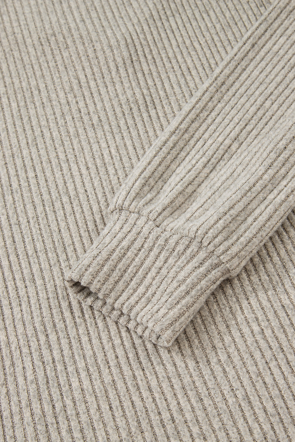Simply Taupe Ribbed Texture Drop Shoulder Henley Knit Top-Tops/Long Sleeve Tops-[Adult]-[Female]-2022 Online Blue Zone Planet