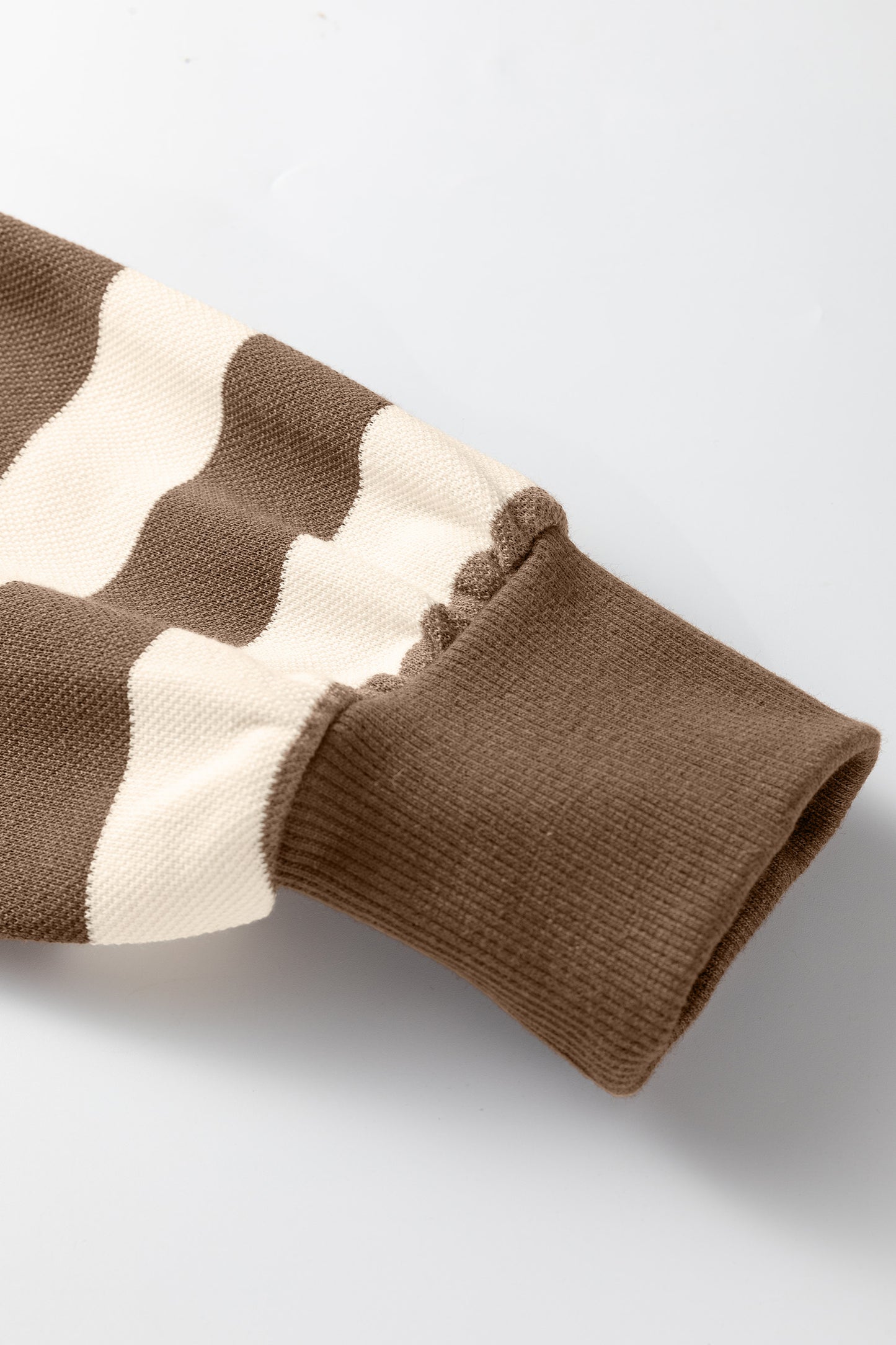 Khaki Stripe Collared V Neck Long Sleeve Loose Casual Dress-TOPS / DRESSES-[Adult]-[Female]-2022 Online Blue Zone Planet