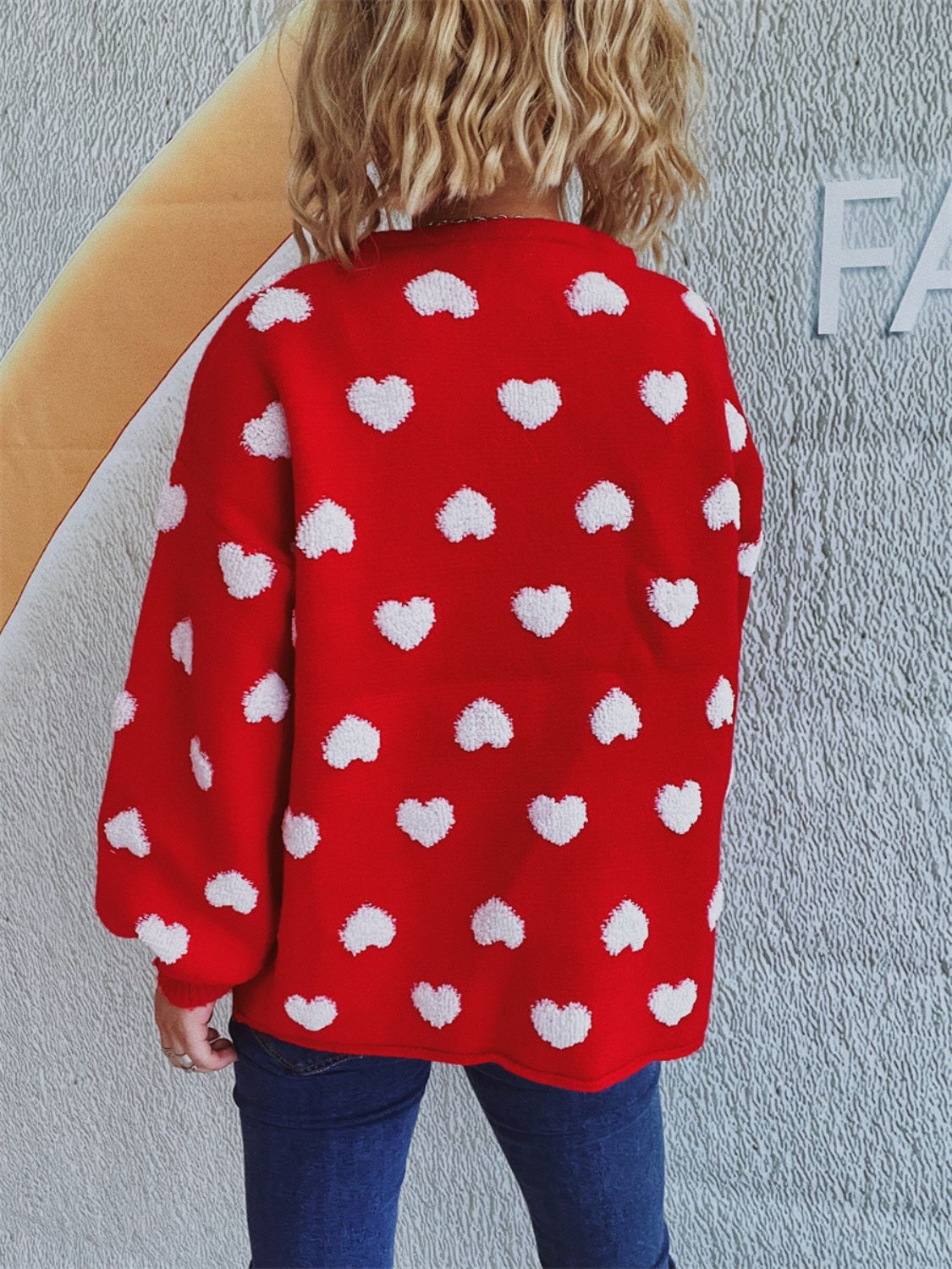 Heart Button Up Long Sleeve Cardigan-TOPS / DRESSES-[Adult]-[Female]-2022 Online Blue Zone Planet