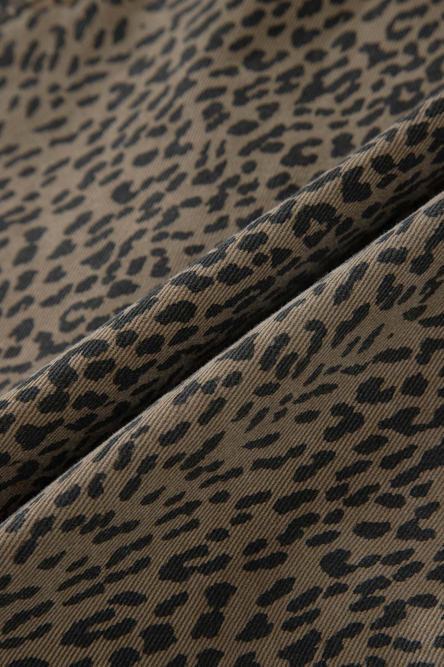 Black Leopard Print Loose Denim Shorts-Bottoms/Denim Shorts-[Adult]-[Female]-2022 Online Blue Zone Planet