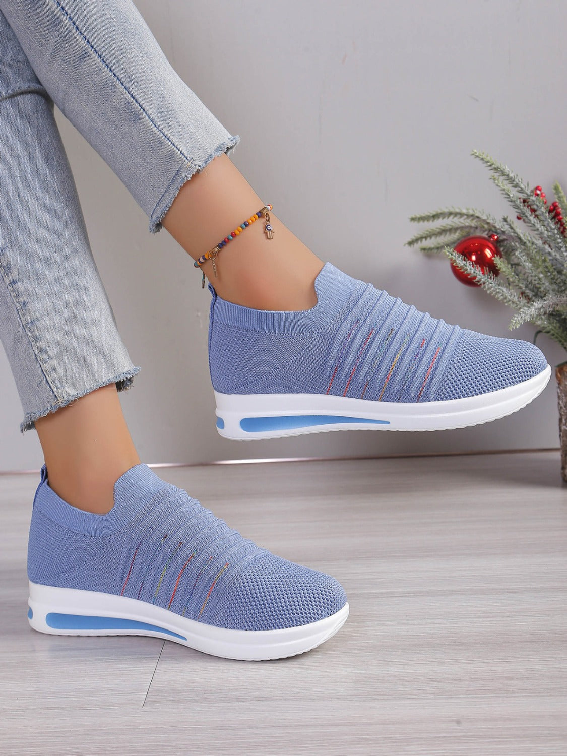 Mesh fashion wedge sneakers