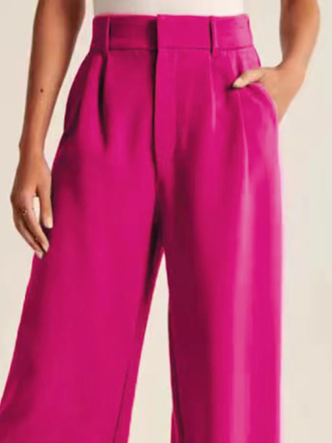 High Waist Wide Leg Pants-BOTTOMS SIZES SMALL MEDIUM LARGE-[Adult]-[Female]-2022 Online Blue Zone Planet