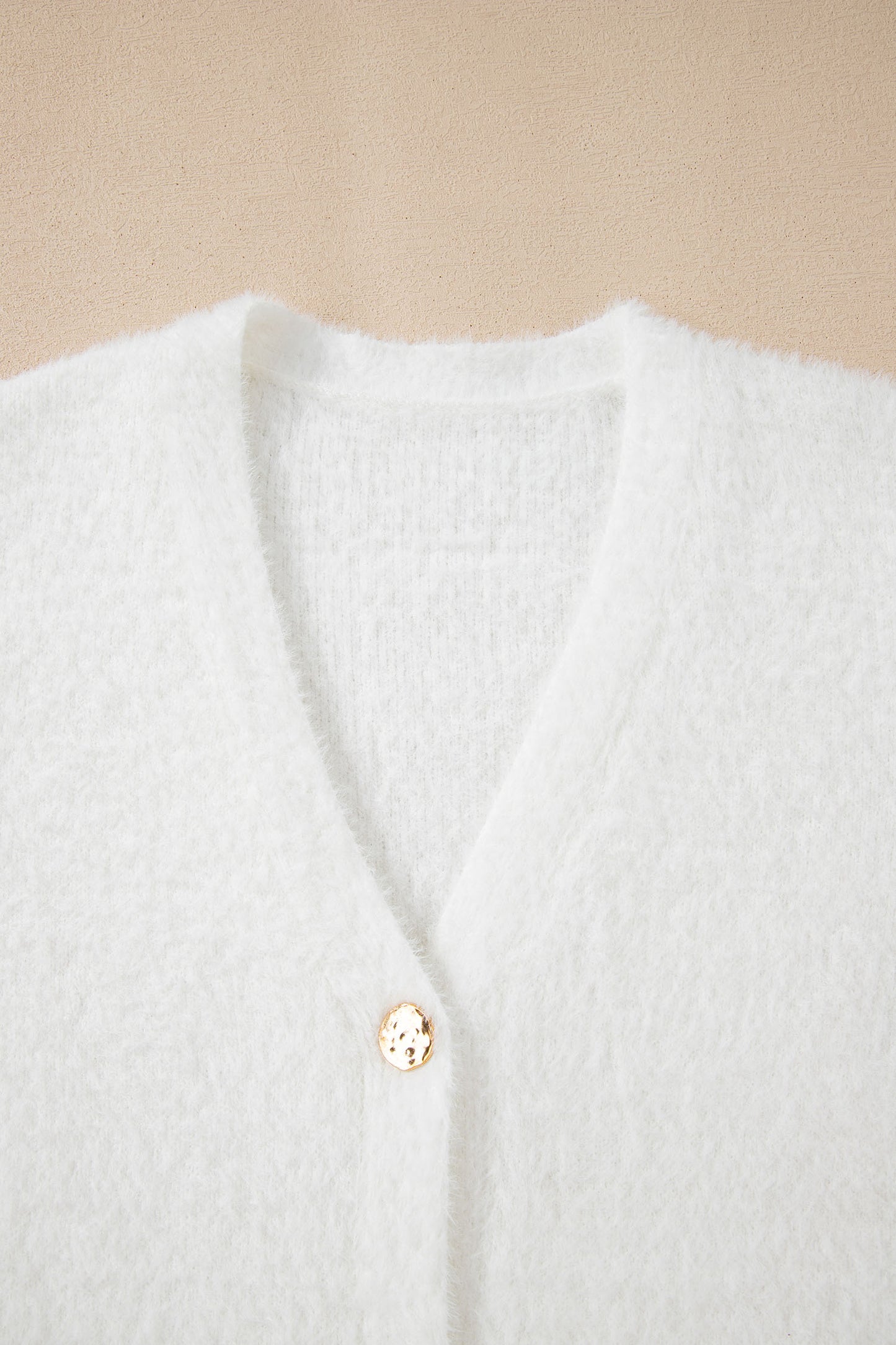 Smoke Gray Fuzzy Buttoned Front Midi Solid Cardigan-Sweaters & Cardigans/Cardigans-[Adult]-[Female]-2022 Online Blue Zone Planet