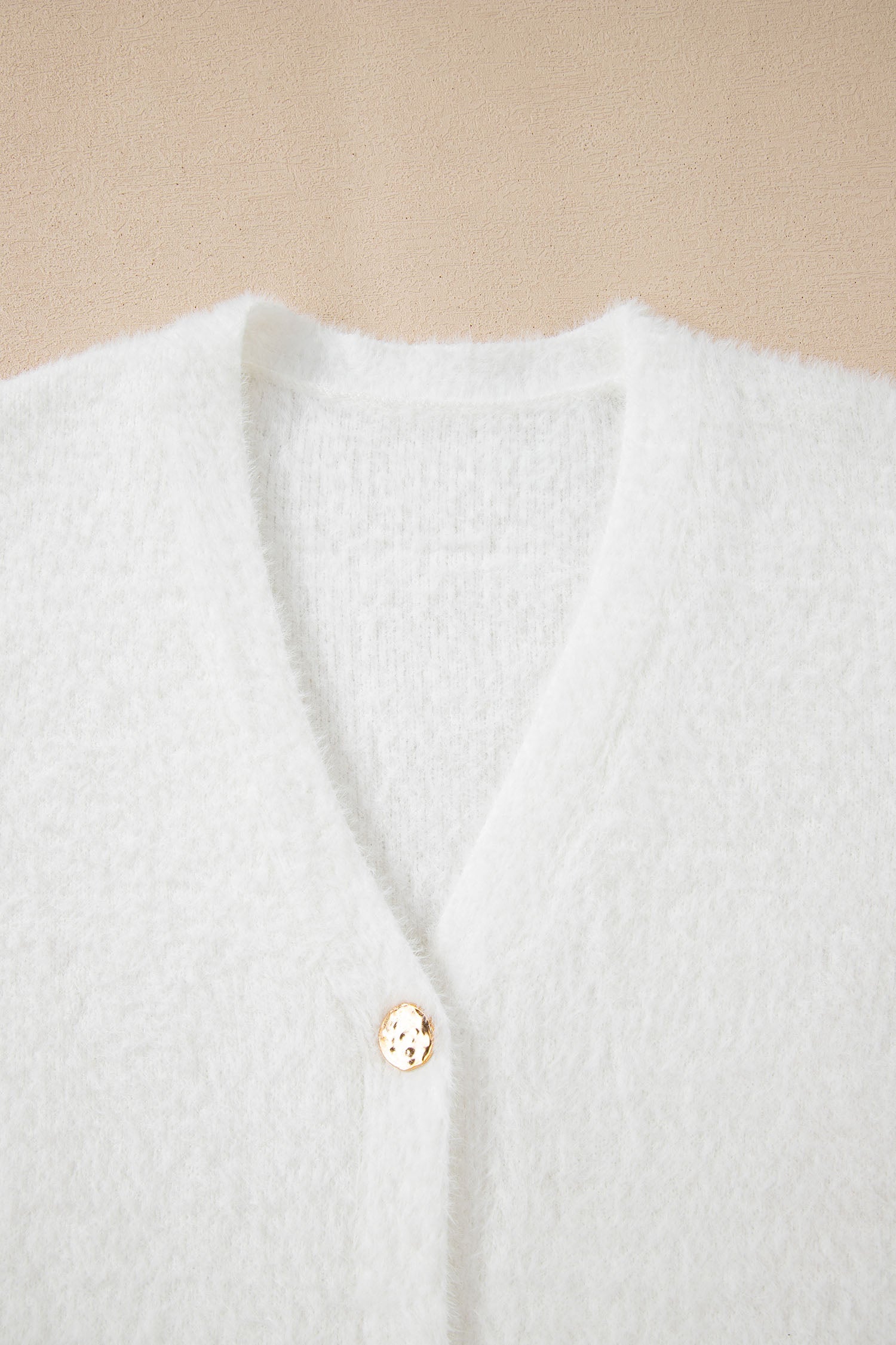 Smoke Gray Fuzzy Buttoned Front Midi Solid Cardigan-Sweaters & Cardigans/Cardigans-[Adult]-[Female]-2022 Online Blue Zone Planet