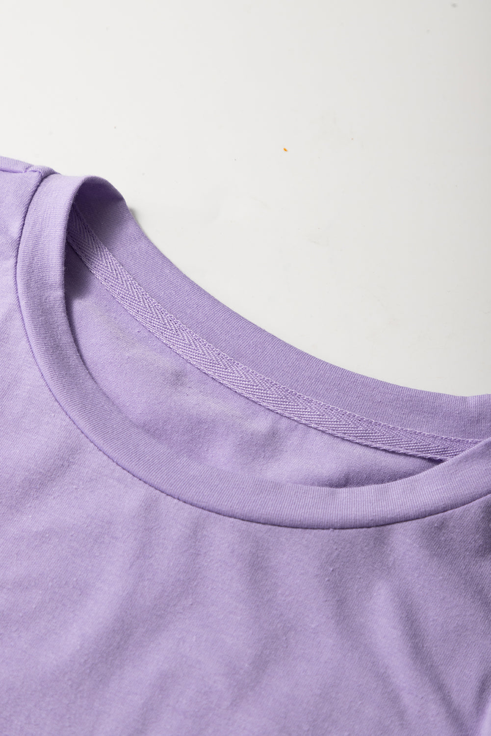 Wisteria Casual Plain Crew Neck Tee-Tops/Tops & Tees-[Adult]-[Female]-2022 Online Blue Zone Planet