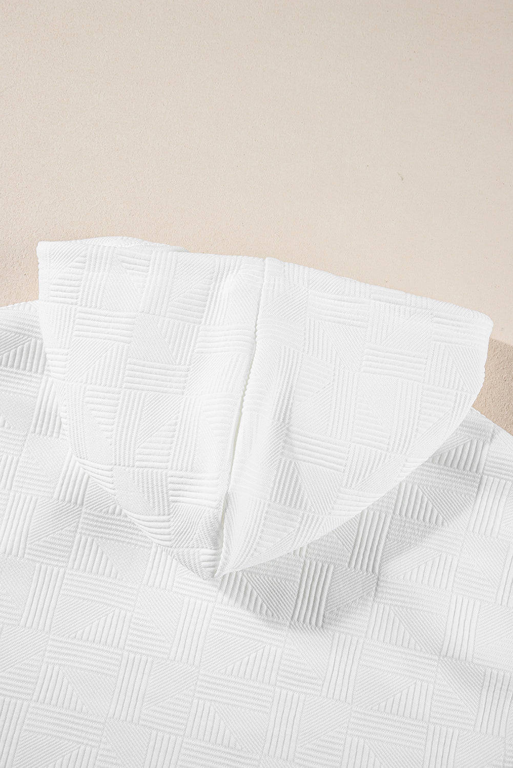 White Textured Cropped Hoodie and Shorts Set-Tops / Dresses-[Adult]-[Female]-2022 Online Blue Zone Planet