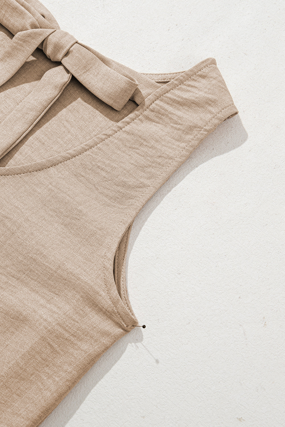 Smoke Gray Knot Scoop Back Ruffle Hem Sleeveless Mini Dress-TOPS / DRESSES-[Adult]-[Female]-2022 Online Blue Zone Planet
